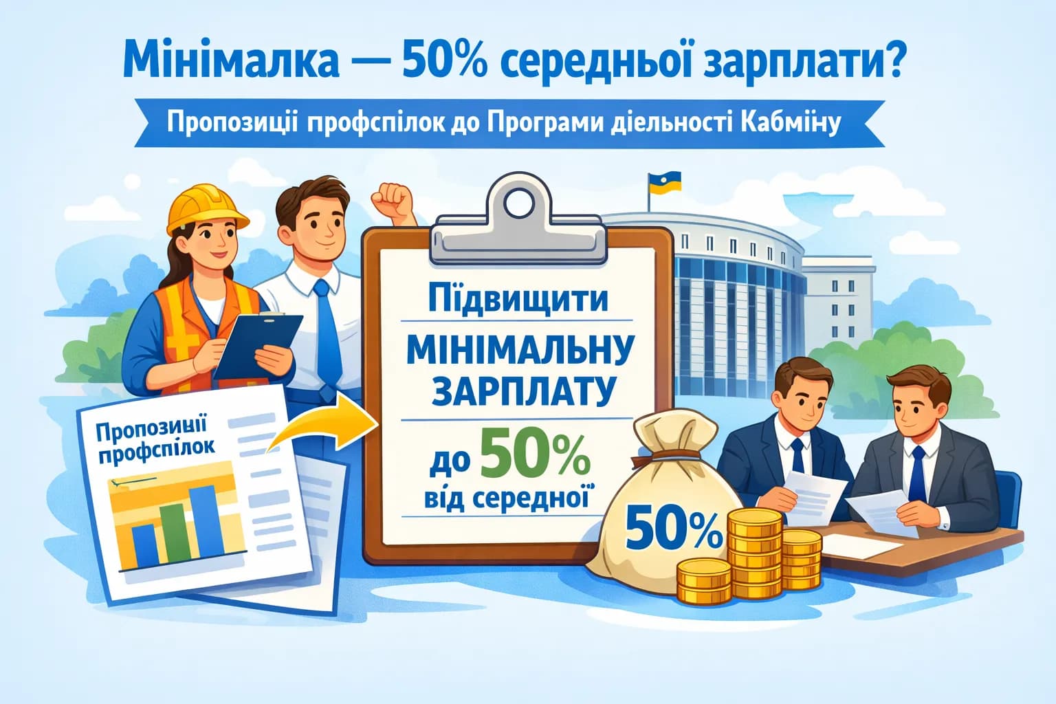 Підвищити мінімалку, зарплати бюджетникам і створити гарантію виплати боргів: чого профспілки вимагають від Уряду