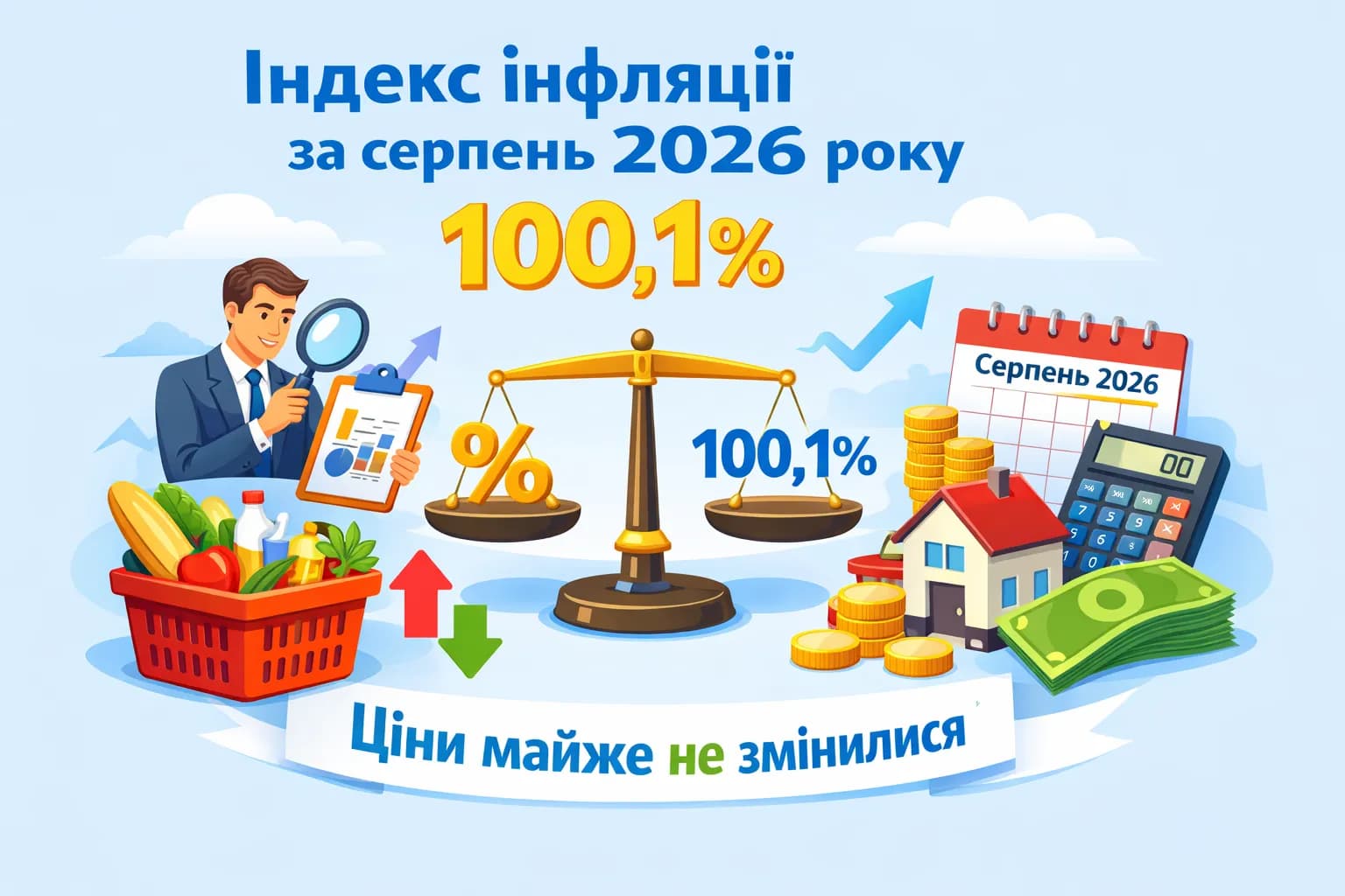 Індекс інфляції за серпень 2026 року — 100,1%