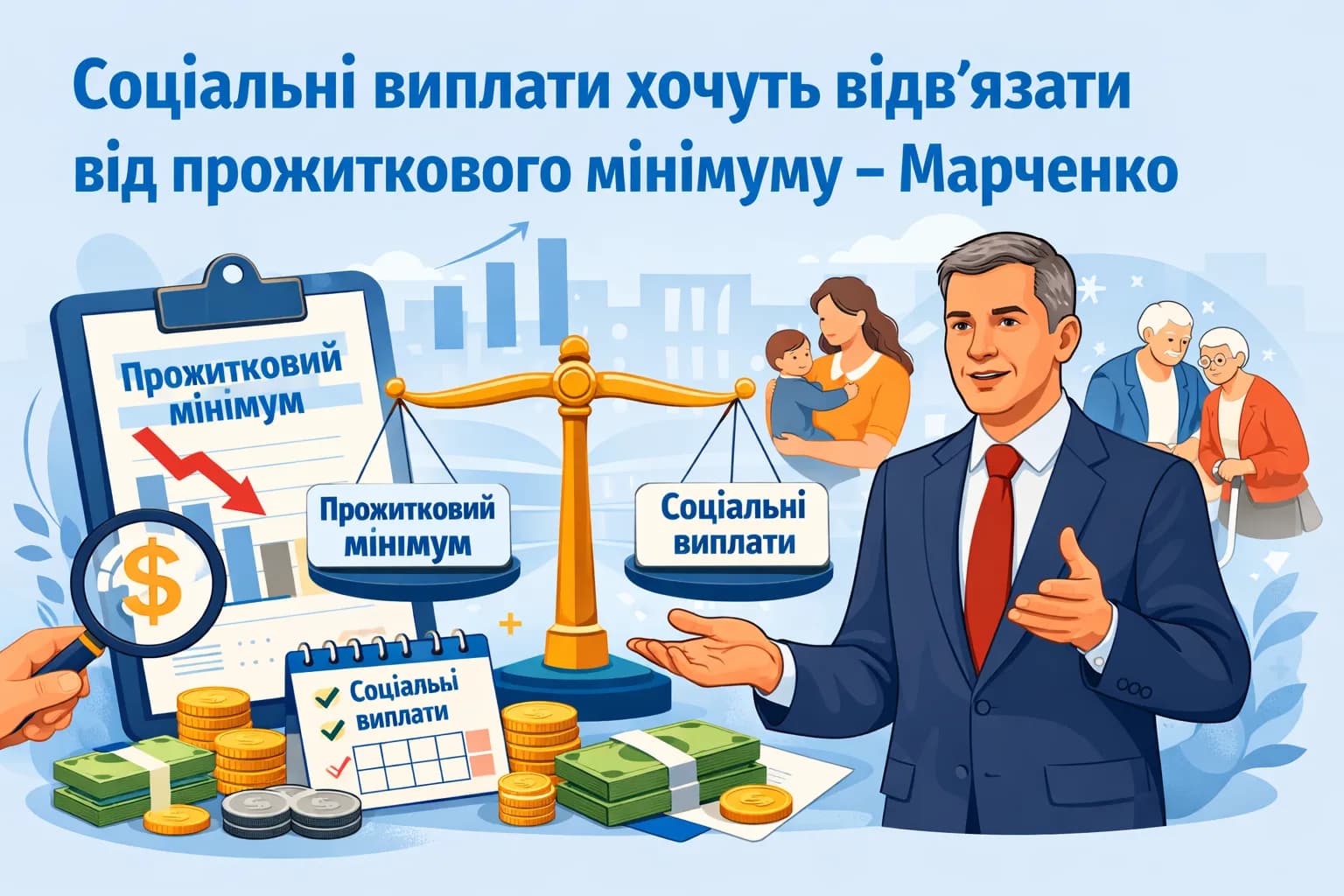 Соціальні виплати хочуть відв’язати від прожиткового мінімуму — Марченко