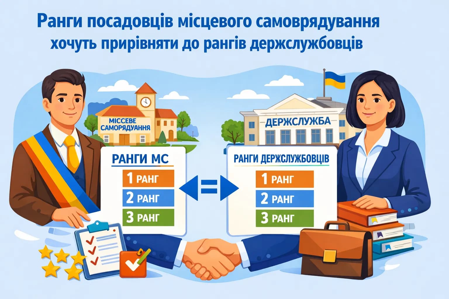 Ранги посадовців місцевого самоврядування хочуть прирівняти до рангів держслужбовців: проєкт постанови