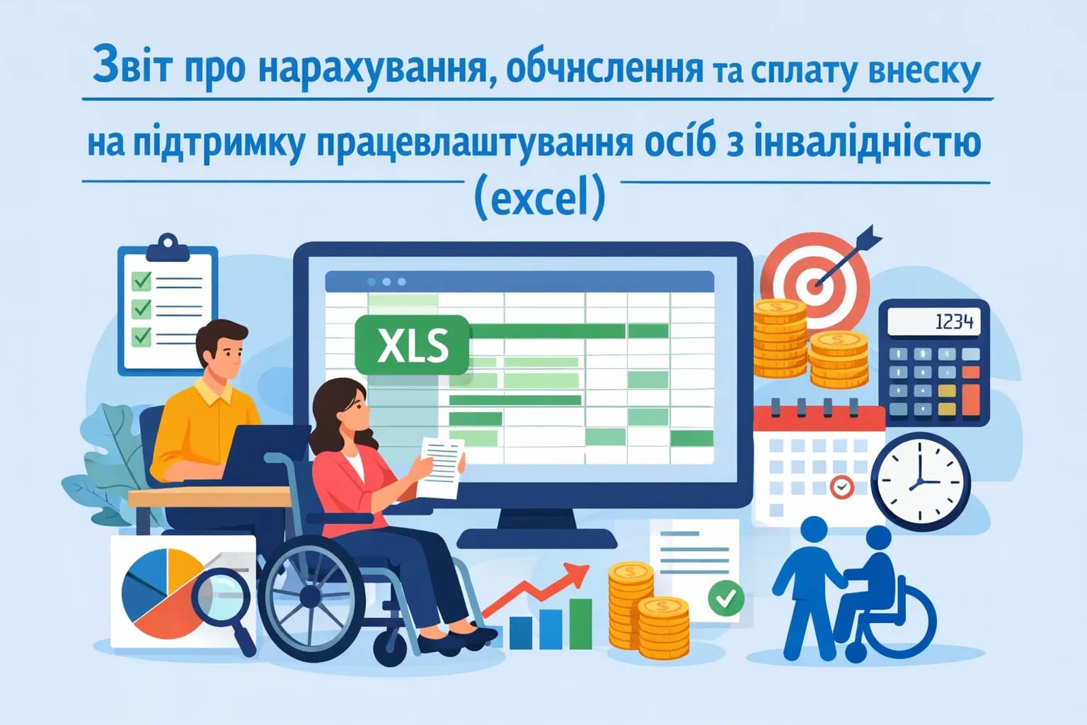 Звіт про нарахування, обчислення та сплату внеску на підтримку працевлаштування осіб з інвалідністю (excel)