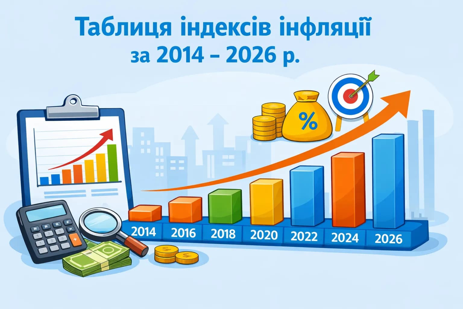 Таблиця індексів інфляції за 2014 - 2026 р.