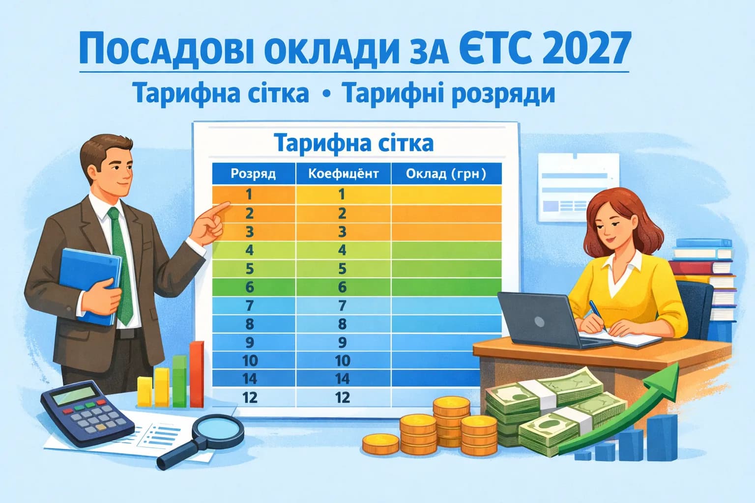 Посадові оклади за ЄТС 2027, тарифна сітка, тарифні розряди