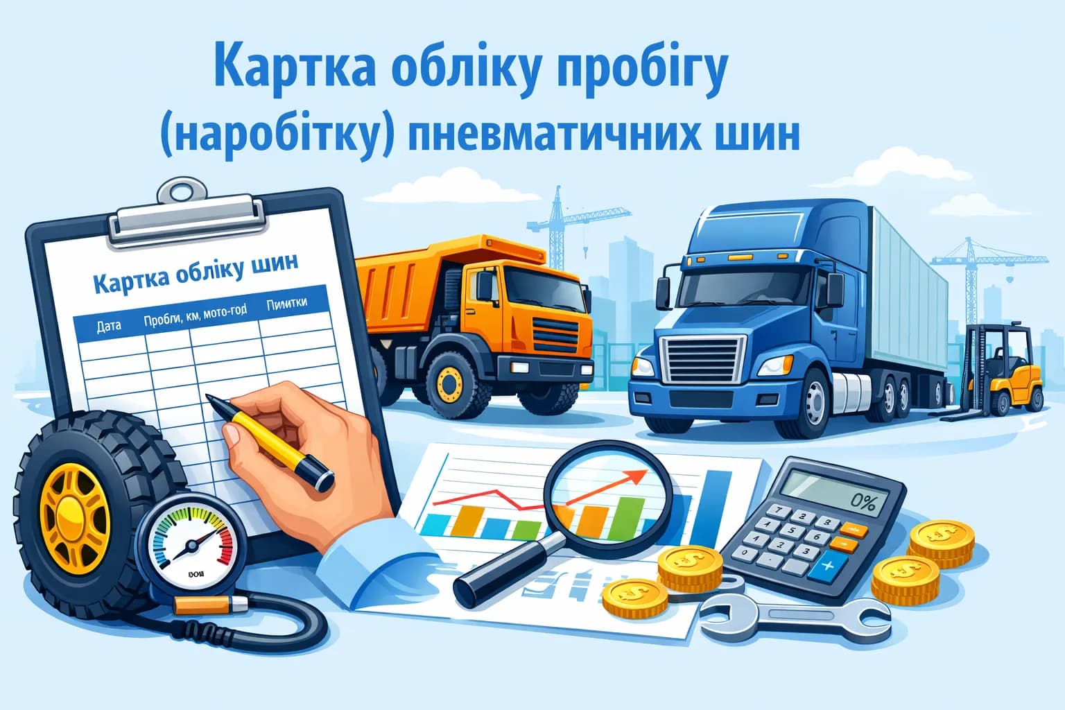 Картка обліку пробігу (наробітку) пневматичних шин