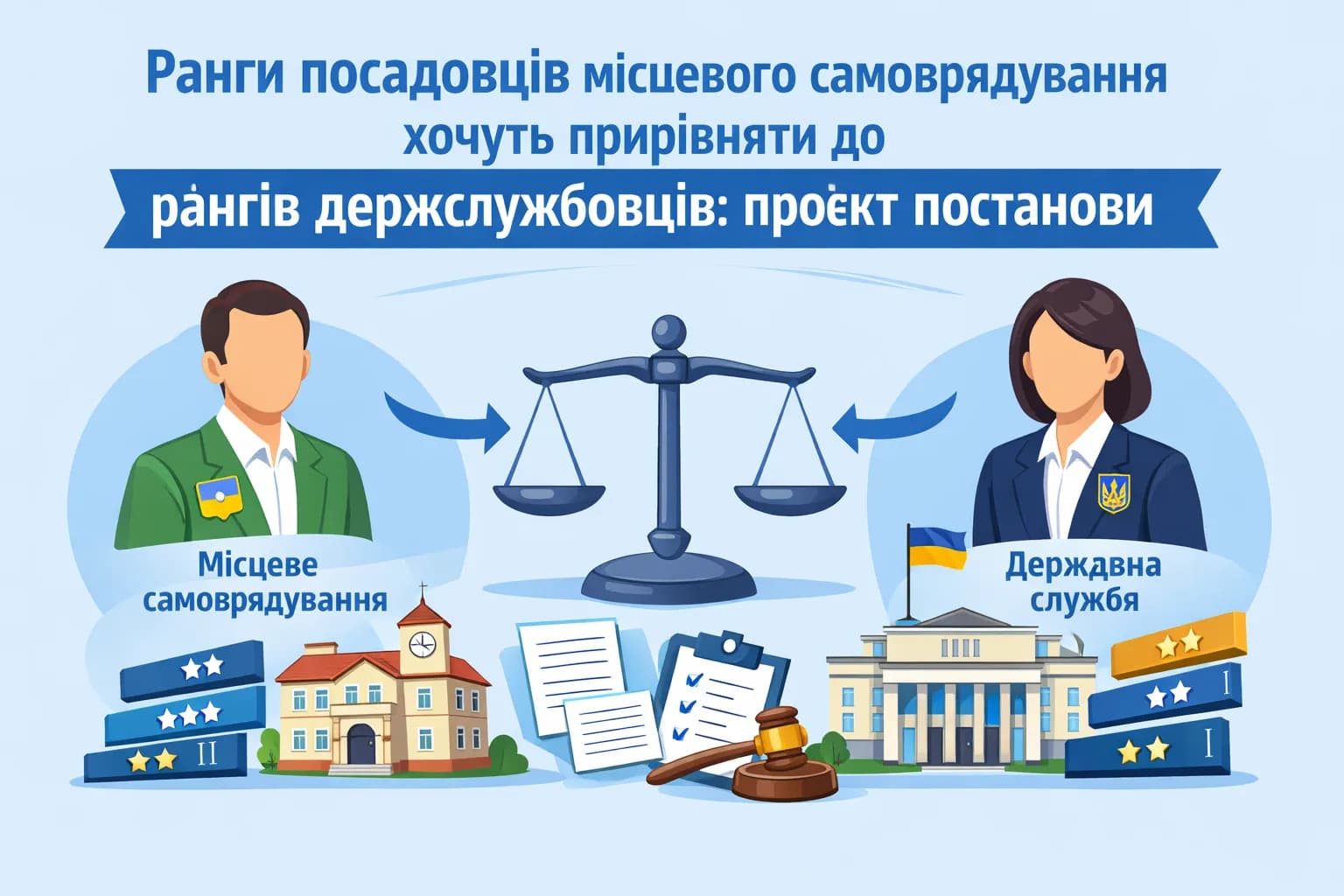 Ранги посадовців місцевого самоврядування хочуть прирівняти до рангів держслужбовців: проєкт постанови