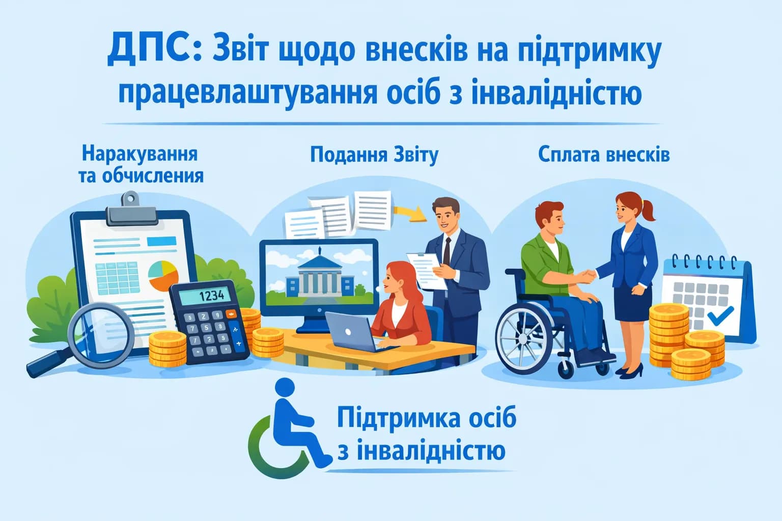 ДПС: Про особливості подання Звіту про нарахування, обчислення та сплату внеску на підтримку працевлаштування осіб з інвалідністю