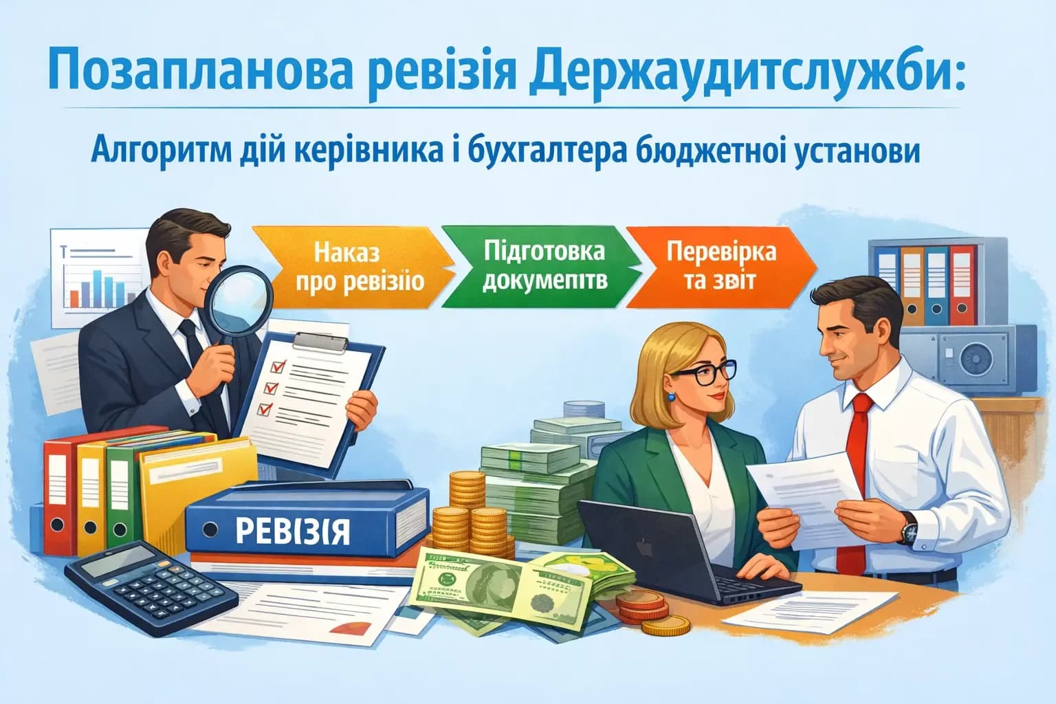 Позапланова ревізія Держаудитслужби: алгоритм дій керівника і бухгалтера бюджетної установи