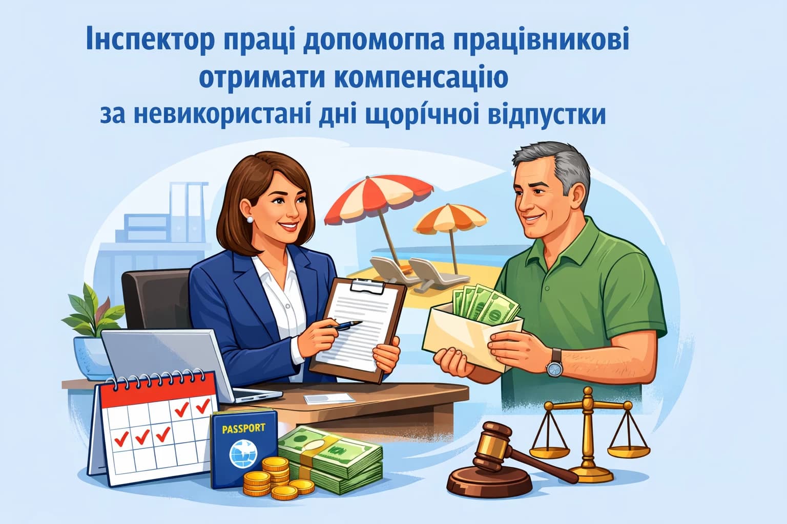 Інспектор праці допомогла працівникові отримати компенсацію за невикористані дні щорічної відпустки