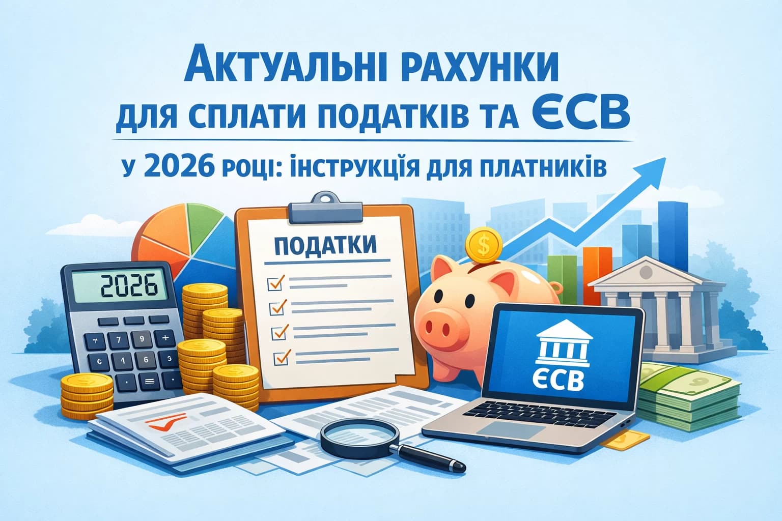 Актуальні рахунки для сплати податків та ЄСВ у 2026 році: інструкція для платників