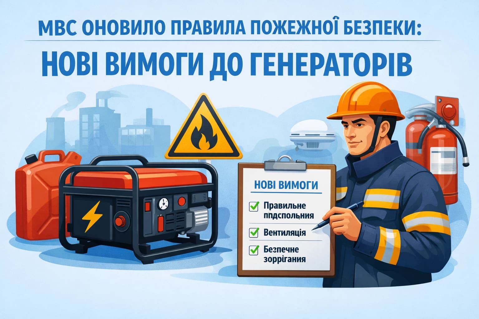 МВС оновило Правила пожежної безпеки: нові вимоги до генераторів