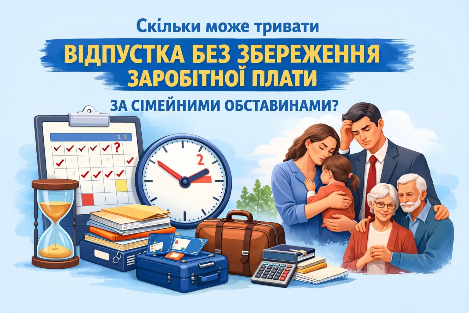 Скільки може тривати відпустка без збереження заробітної плати за сімейними обставинами