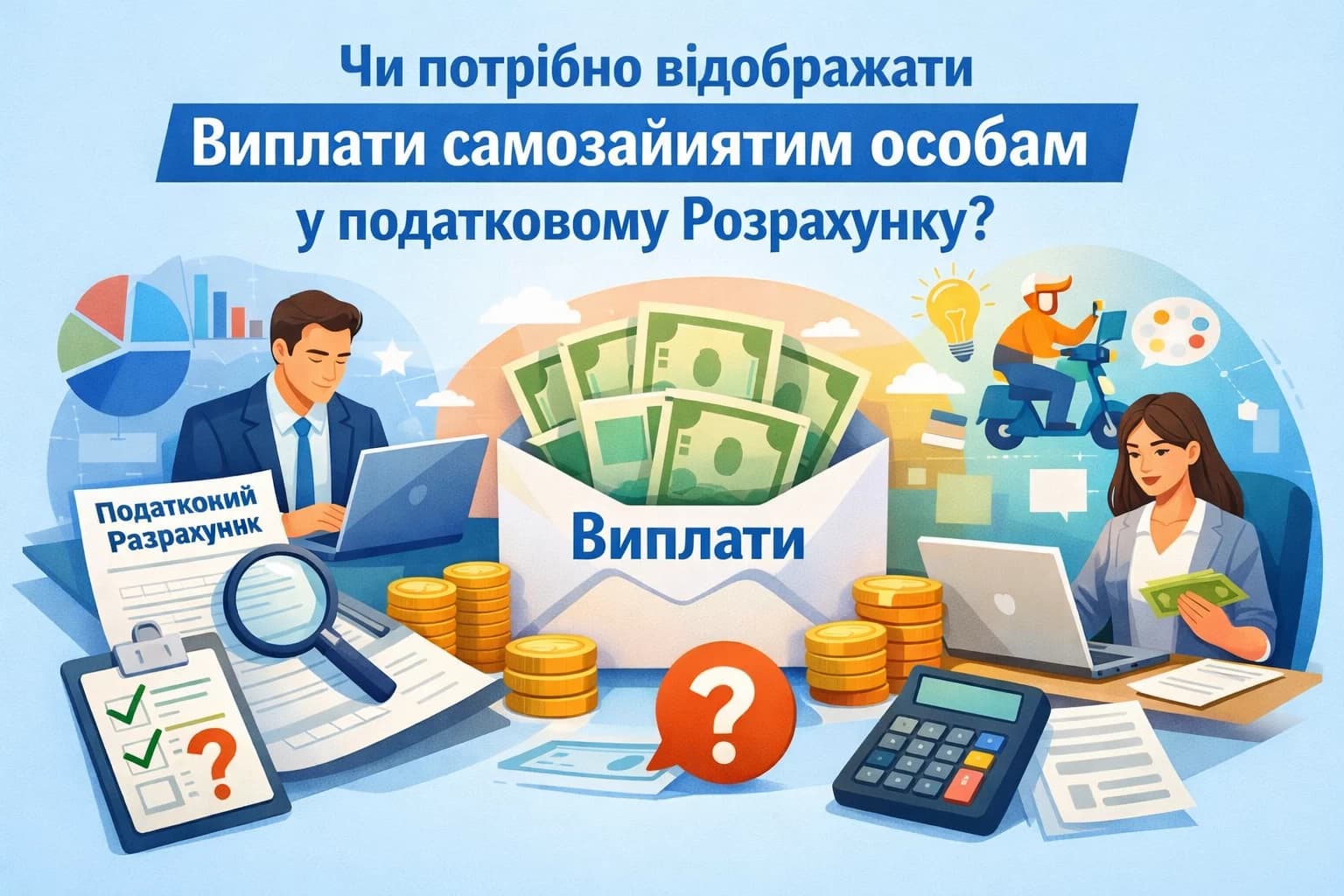 Чи потрібно відображати виплати самозайнятим особам у податковому Розрахунку