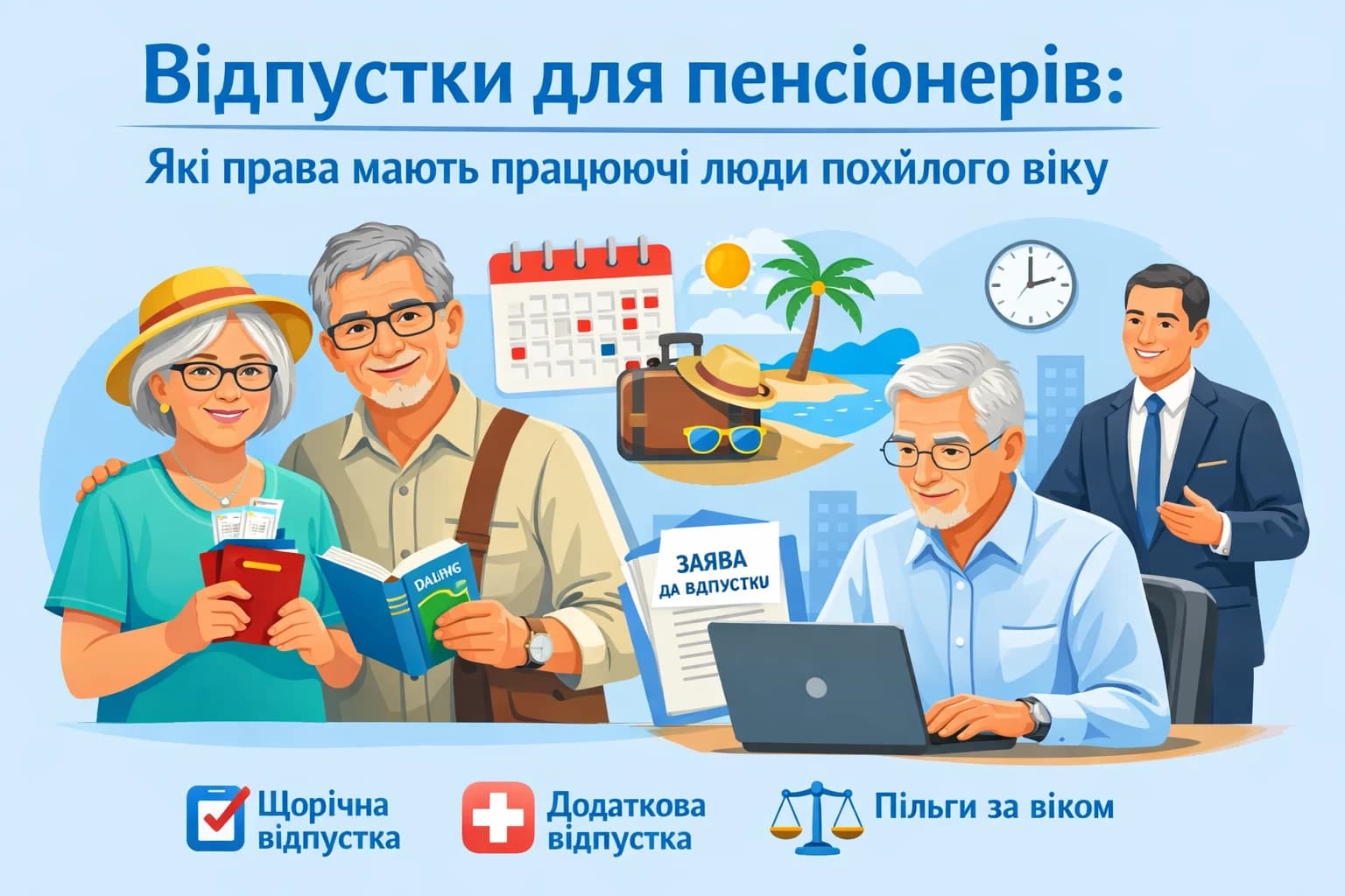 Відпустки для пенсіонерів: які права мають працюючі люди похилого віку