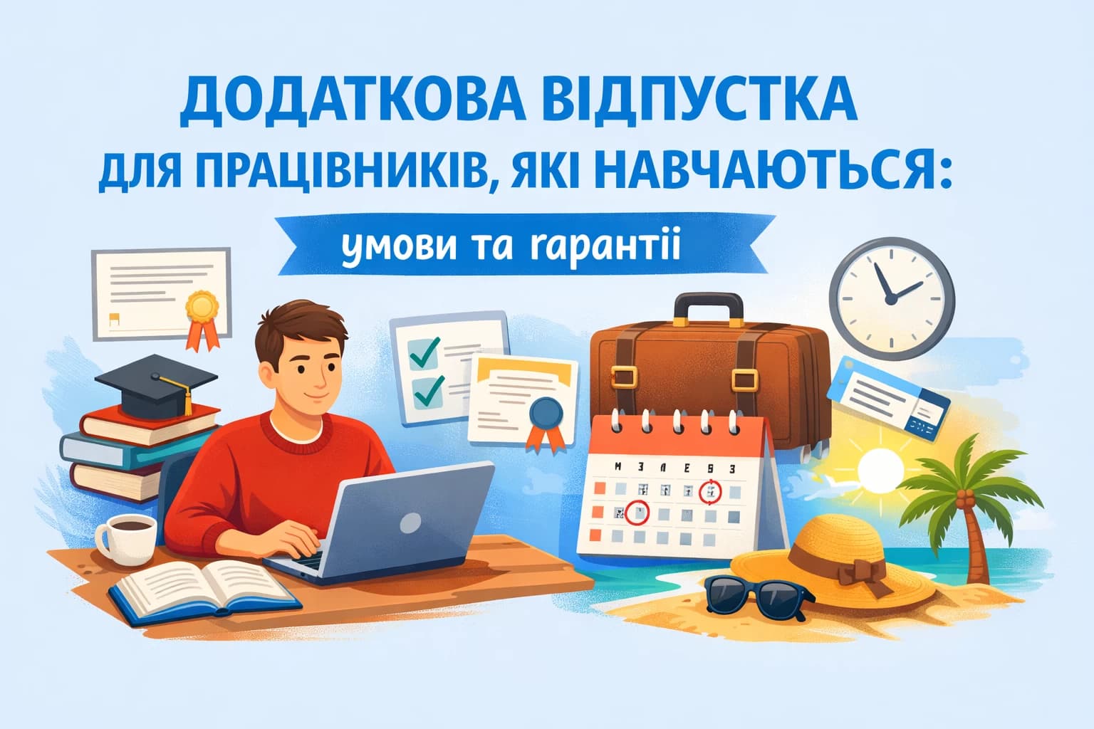 Додаткова відпустка для працівників, які навчаються: умови та гарантії