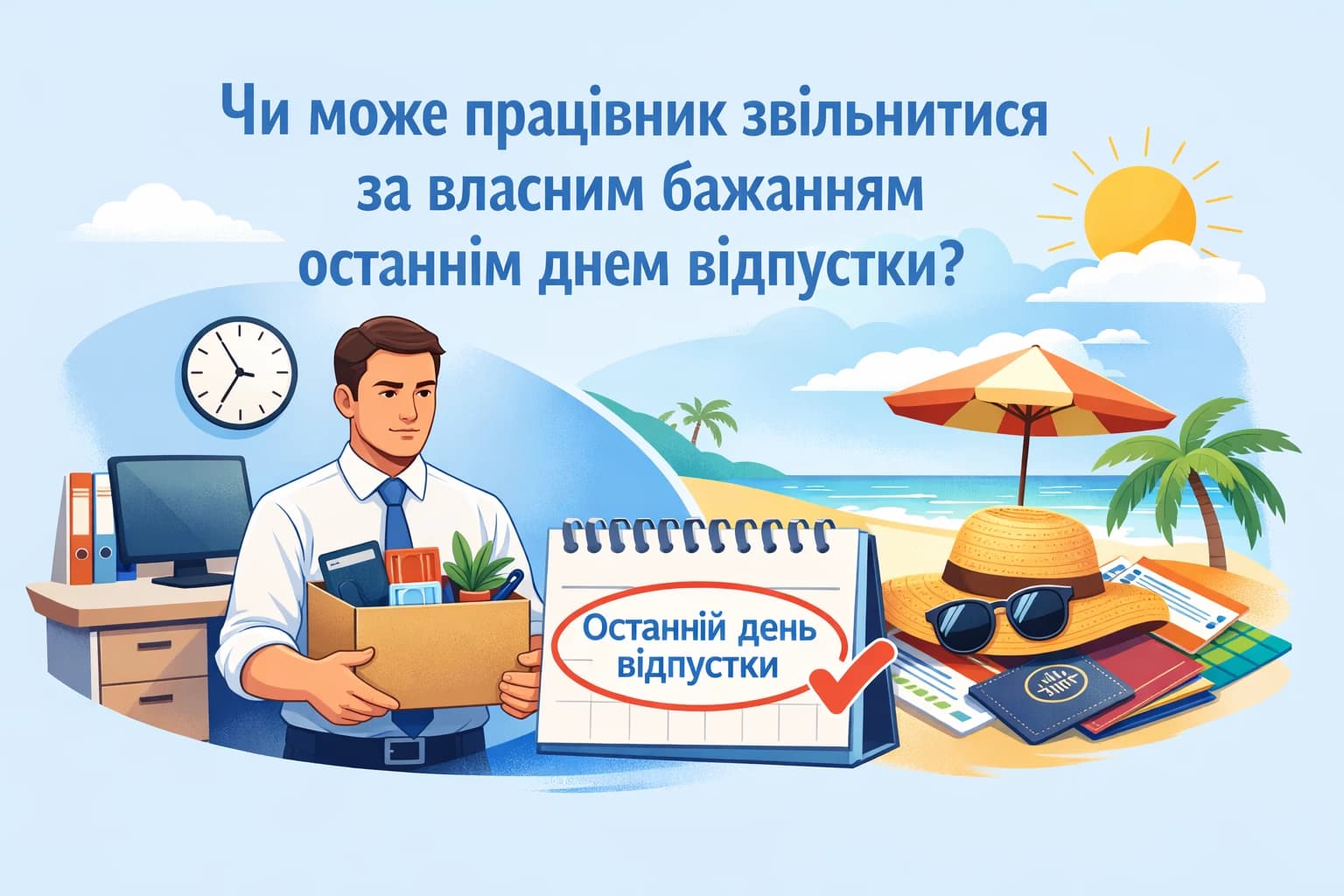 Чи може працівник звільнитися за власним бажанням останнім днем відпустки?