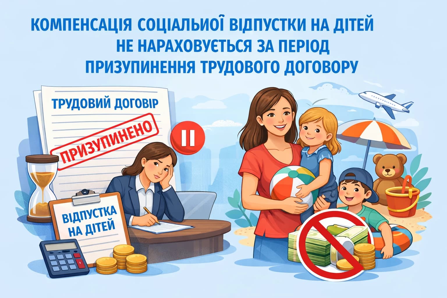 Мінекономіки: компенсація соціальної відпустки на дітей не нараховується за період призупинення трудового договору
