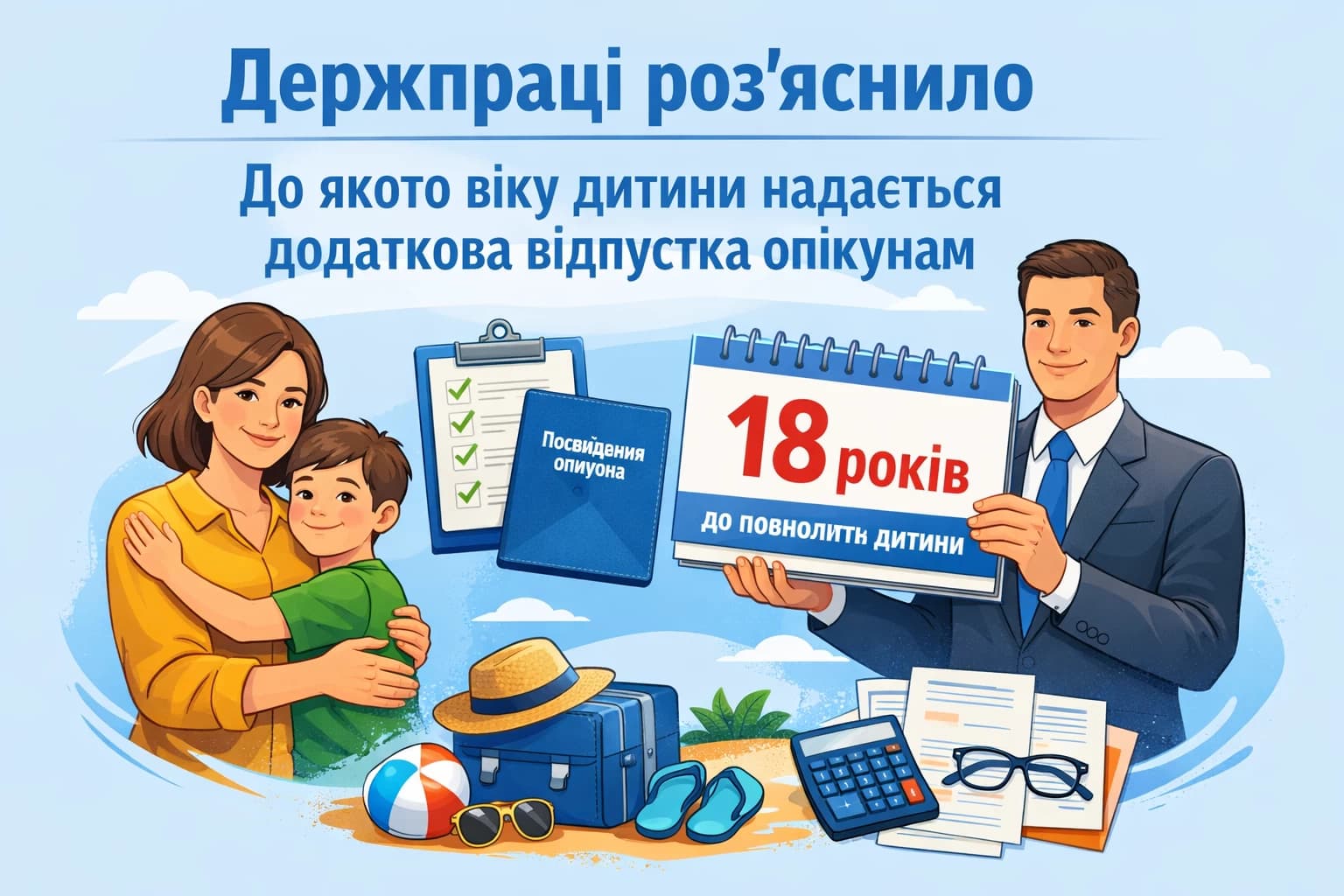 Держпраці роз’яснило, до якого віку дитини надається додаткова відпустка опікунам