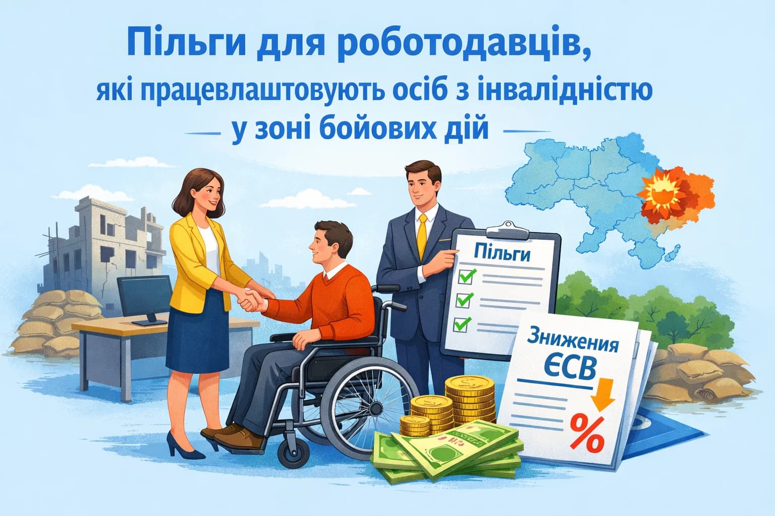 Кабмін готує пільгу щодо внеску на працевлаштування осіб з інвалідністю для роботодавців із територій бойових дій