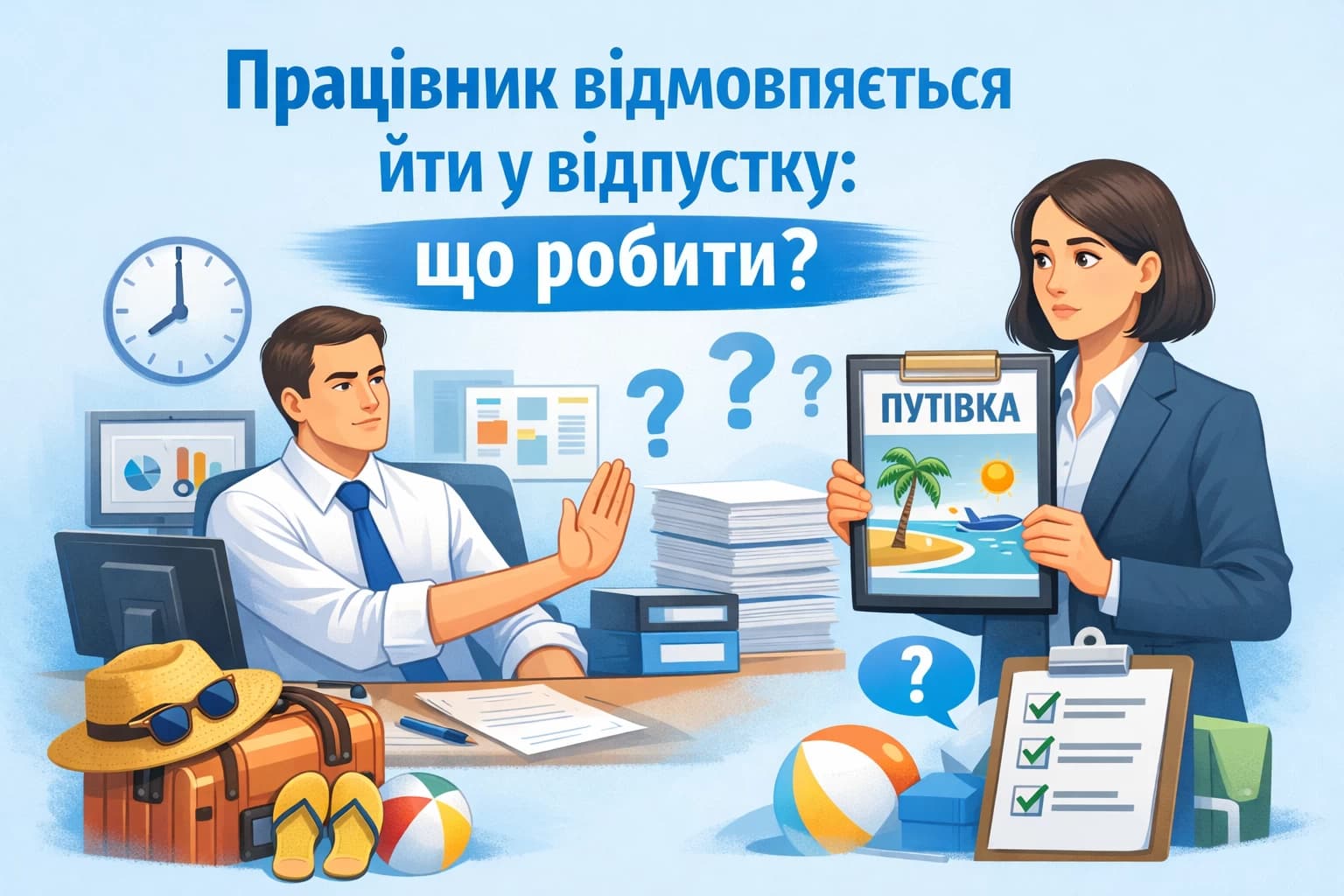 Працівник відмовляється йти у відпустку: що робити?