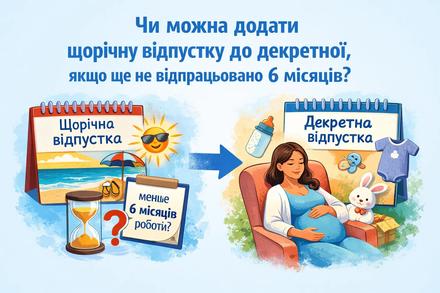 Чи можна приєднати щорічну відпустку до декретної, якщо ще не відпрацьовано 6 місяців?