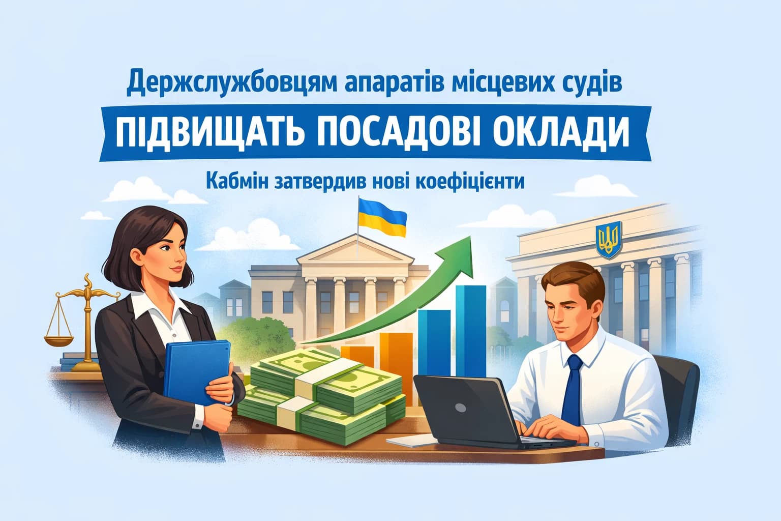 Держслужбовцям апаратів місцевих судів підвищать посадові оклади: Кабмін затвердив нові коефіцієнти