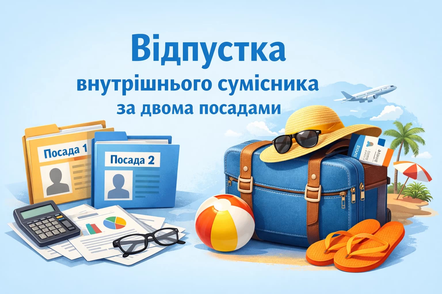 Відпустка внутрішнього сумісника за двома посадами