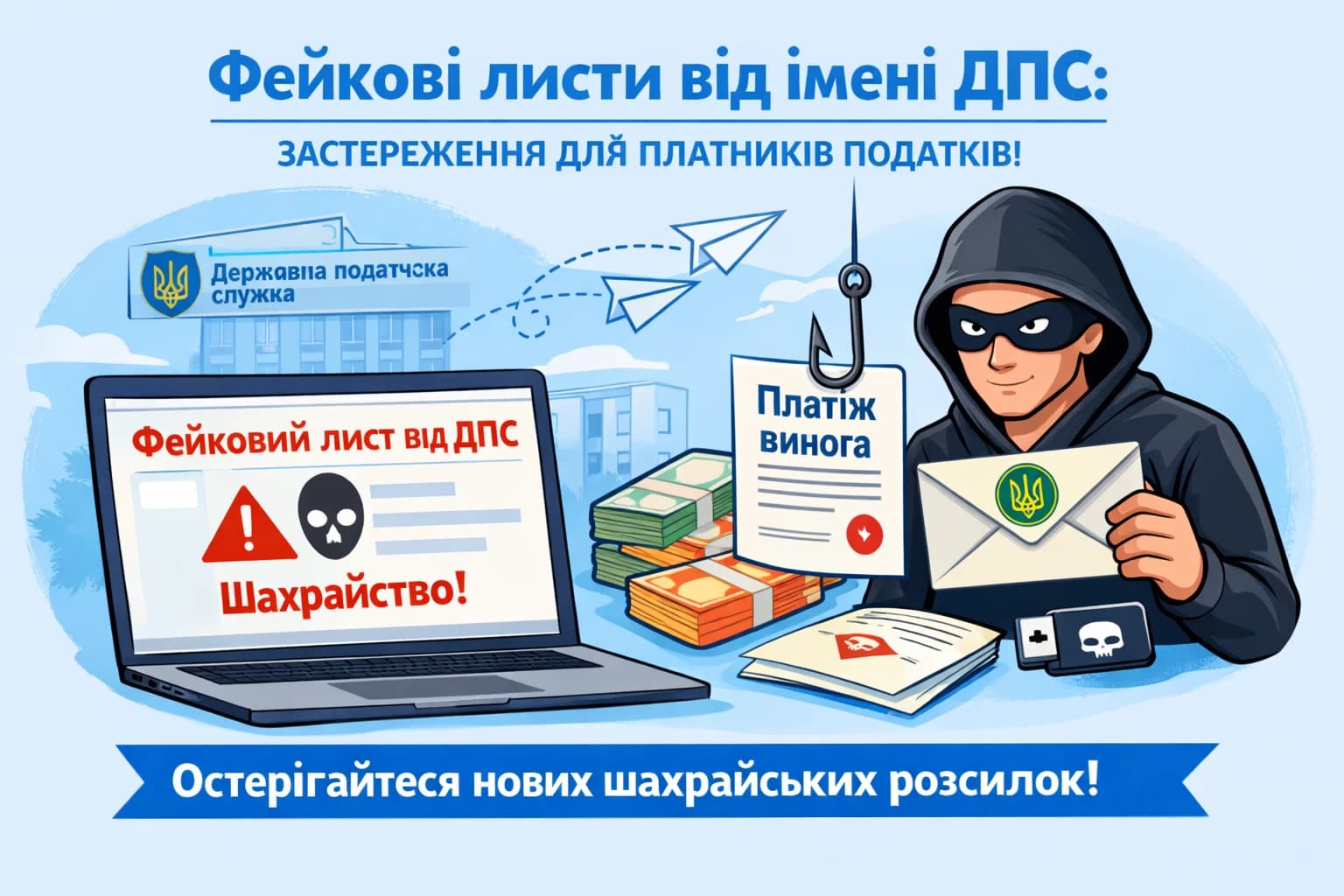 Фейкові листи від імені ДПС: платників податків попередили про нову шахрайську розсилку