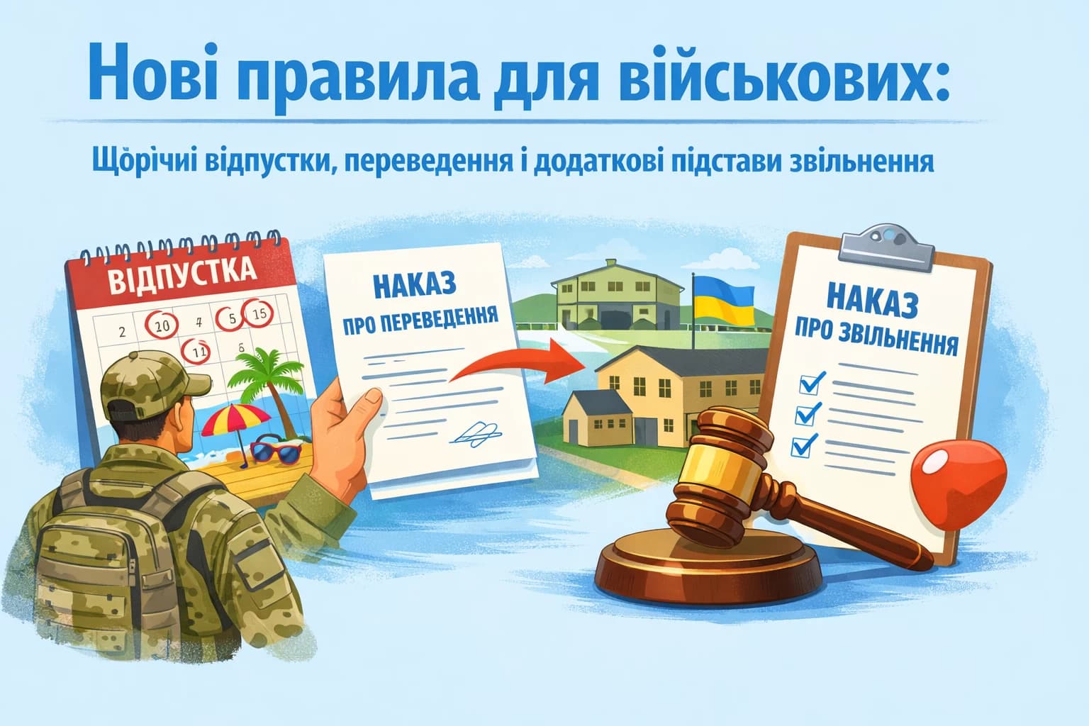 Нові правила для військових: щорічні відпустки, переведення і додаткові підстави звільнення