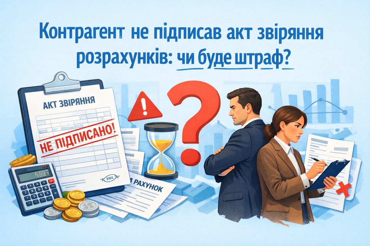 Контрагент не підписав акт звіряння розрахунків: чи буде штраф?