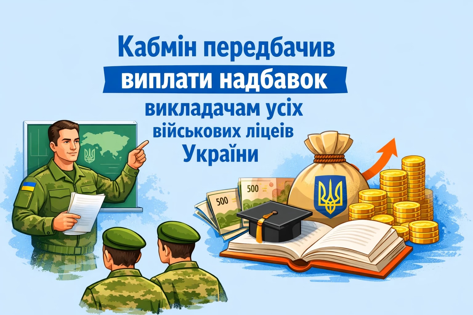 Кабмін передбачив виплату надбавок викладачам усіх військових ліцеїв України