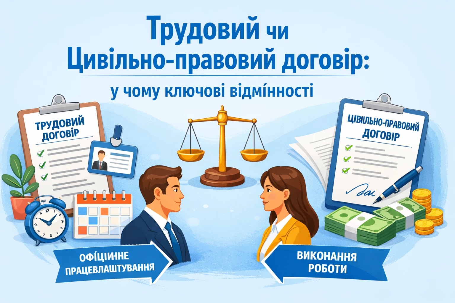 Трудовий чи цивільно-правовий договір: у чому ключові відмінності