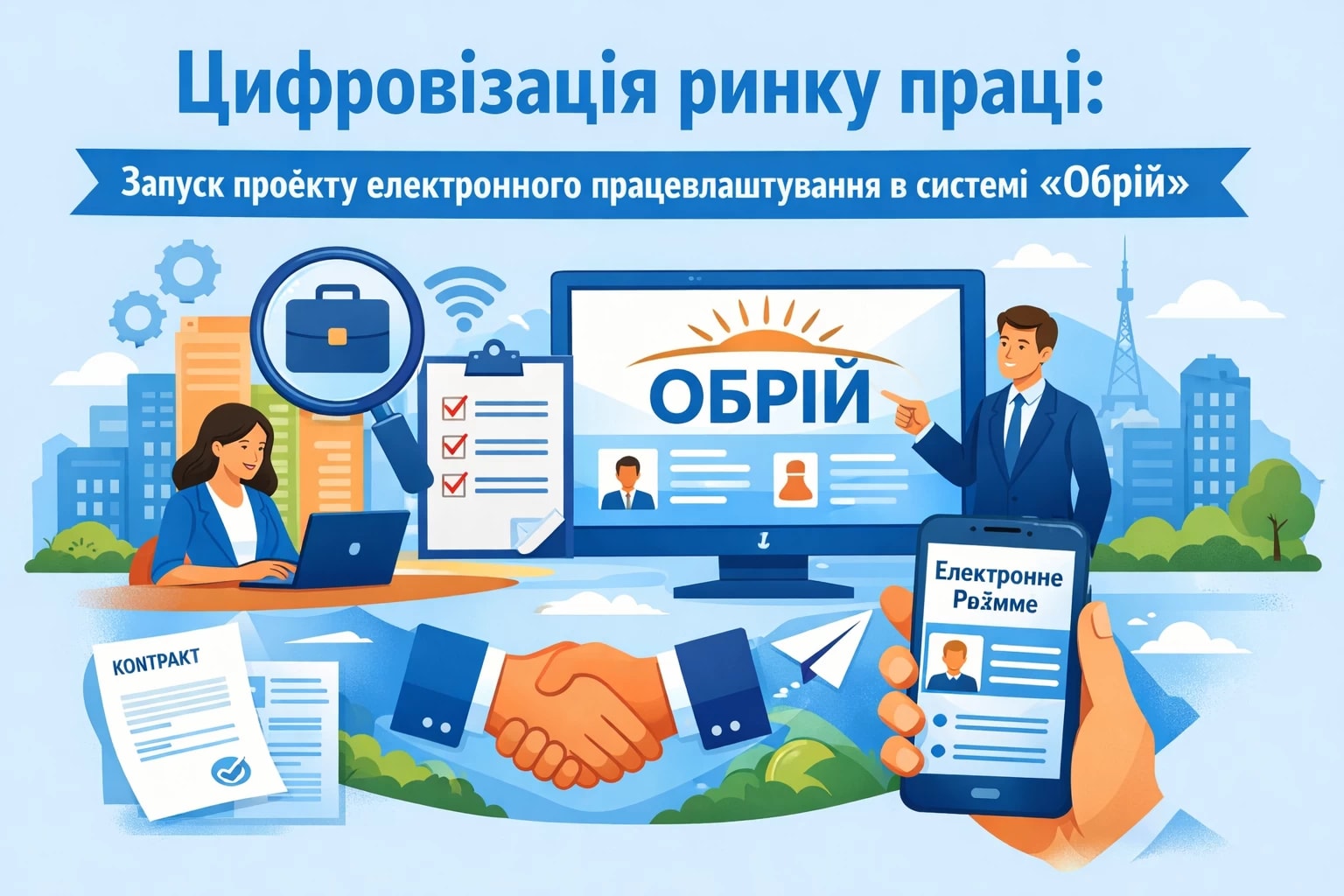 Цифровізація ринку праці: Уряд запустив експериментальний проєкт із електронного працевлаштування в системі «Обрій»