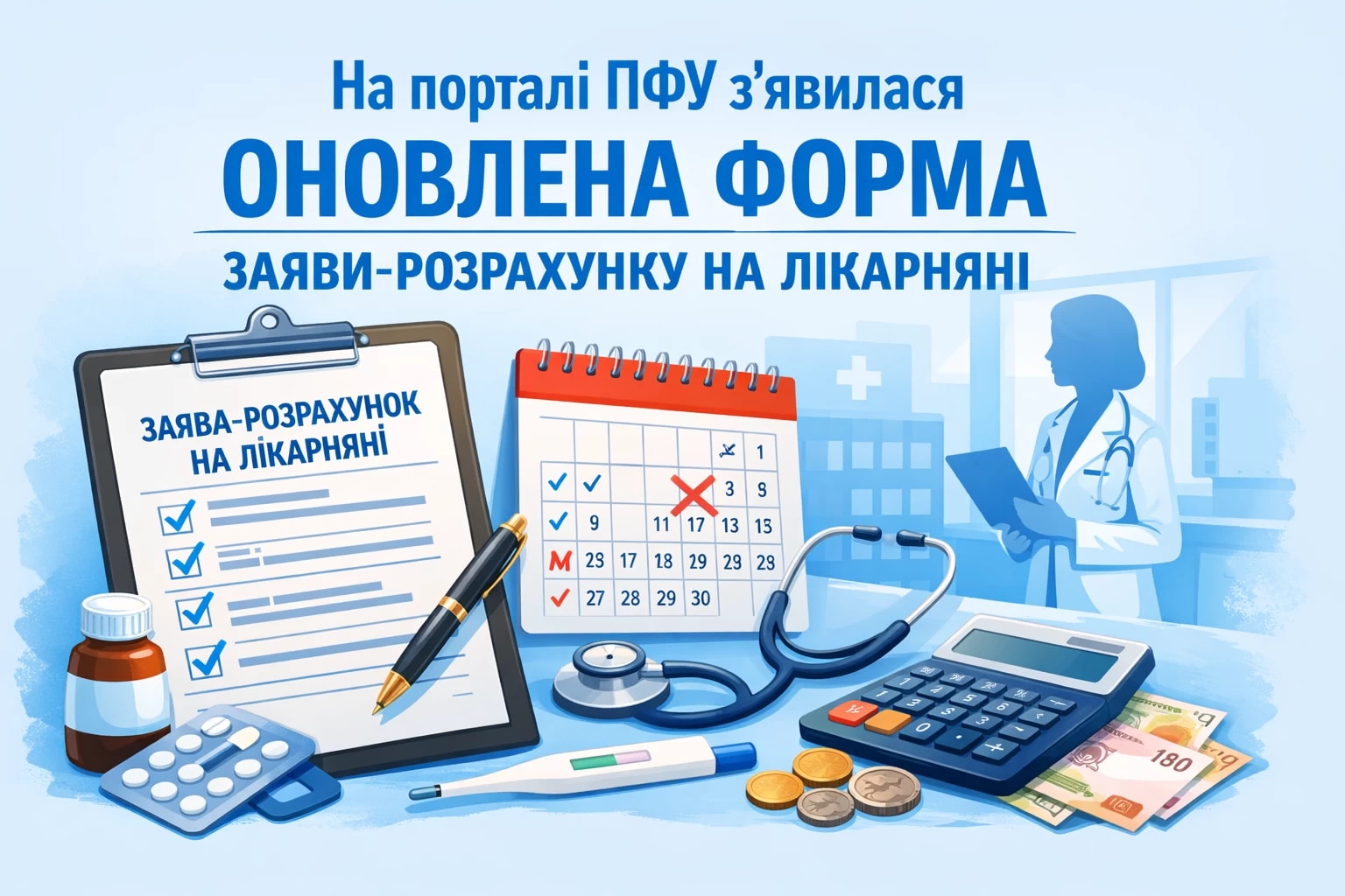 На порталі ПФУ з’явилася оновлена форма заяви-розрахунку на лікарняні