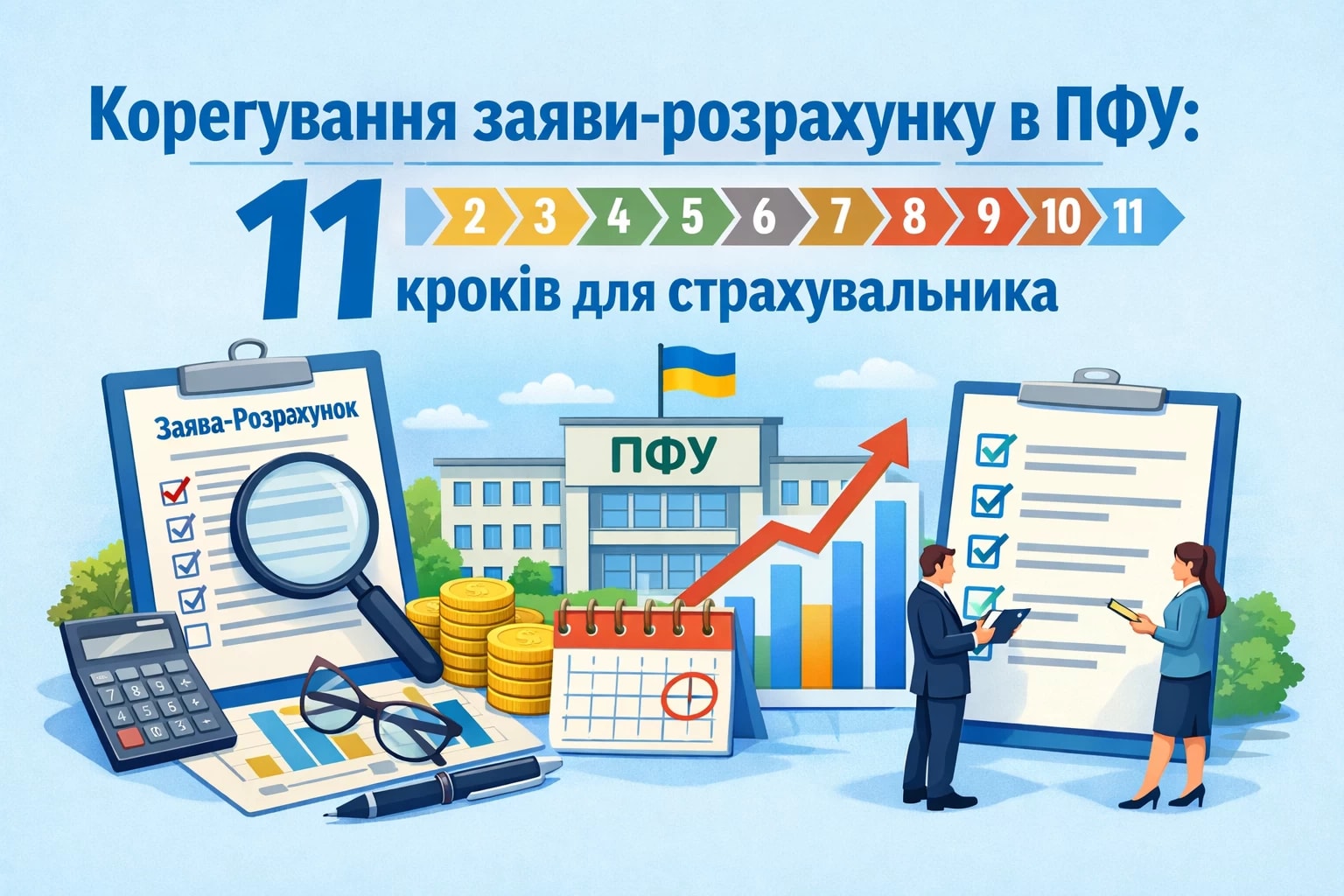Корегування заяви-розрахунку в ПФУ: 11 кроків для страхувальника