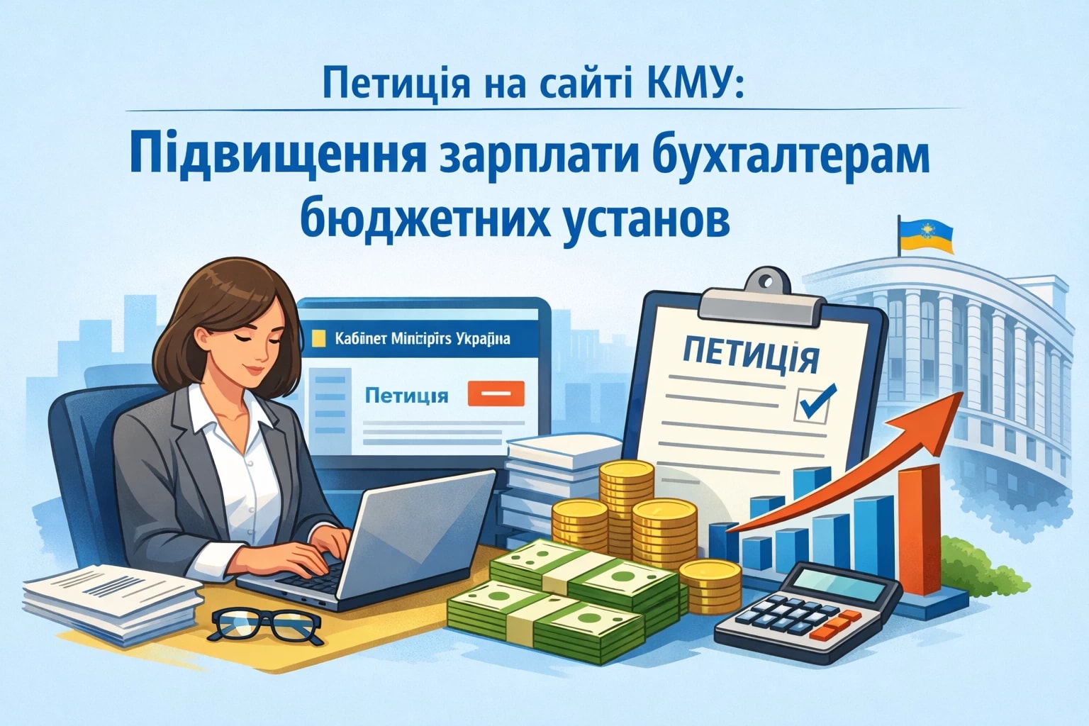 На сайті КМУ створено петицію про підвищення заробітної плати бухгалтерам бюджетних установ