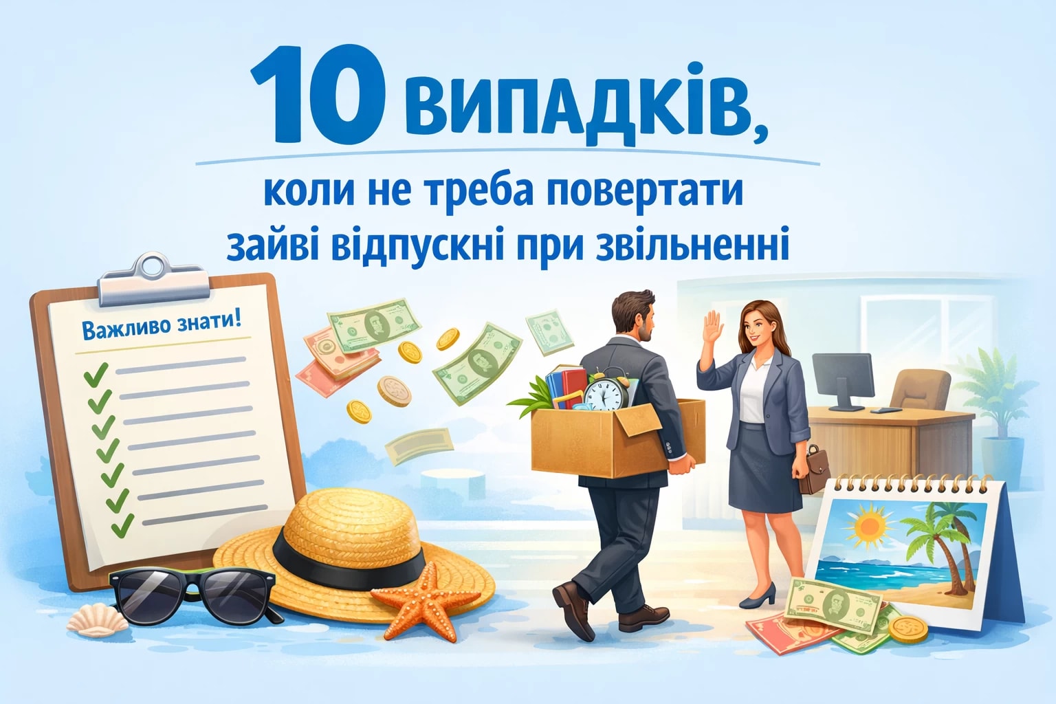 10 випадків, коли не треба повертати зайві відпускні при звільненні