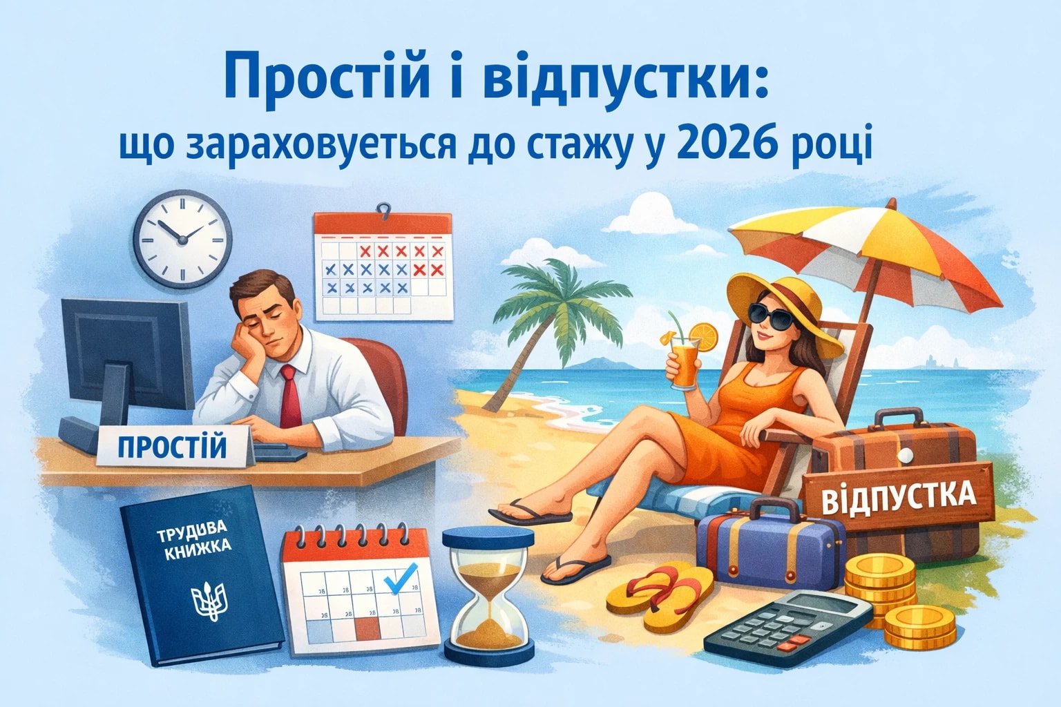 Простій і відпустки: що зараховується до стажу у 2026 році