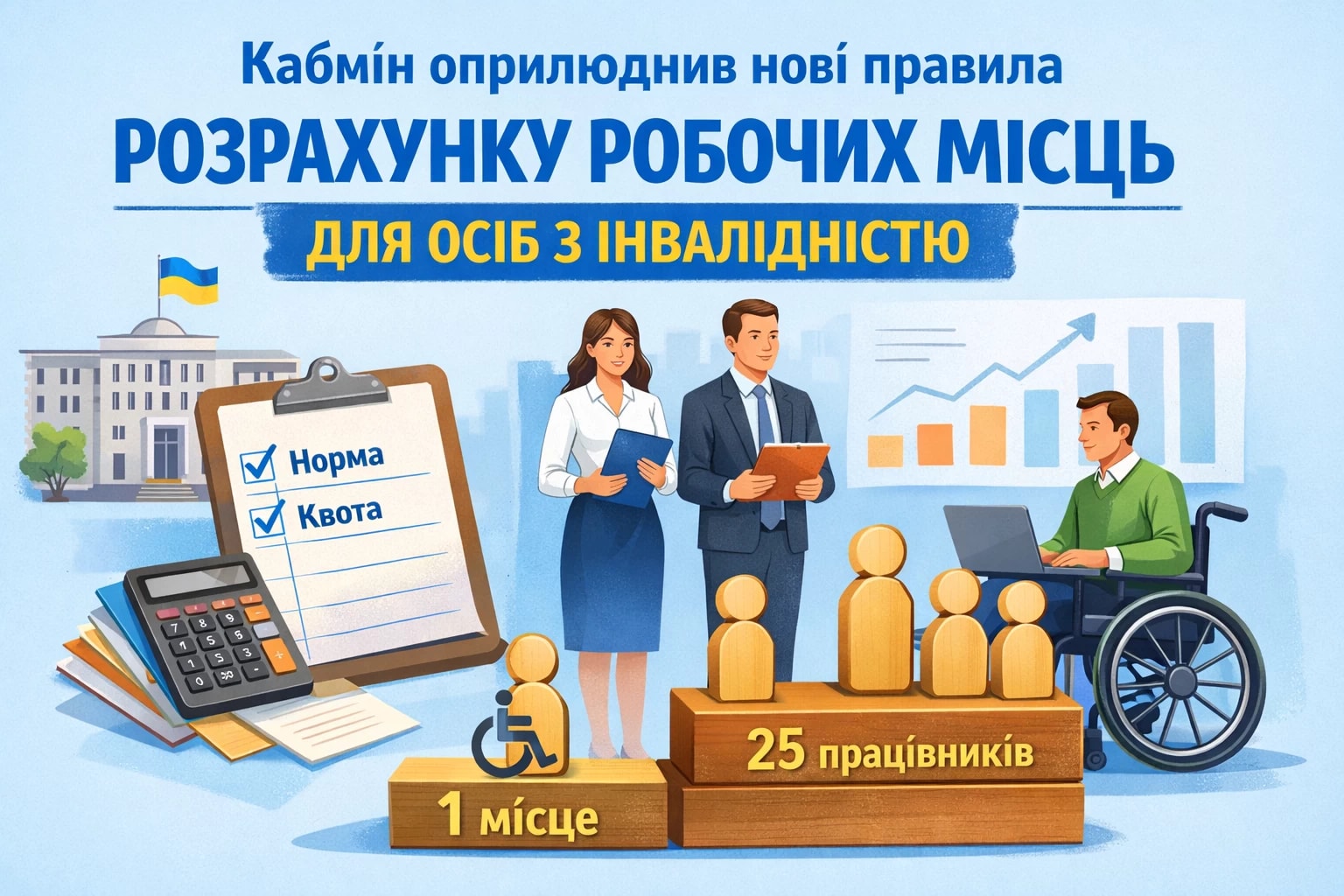 Кабмін оприлюднив нові правила розрахунку нормативу робочих місць для осіб з інвалідністю