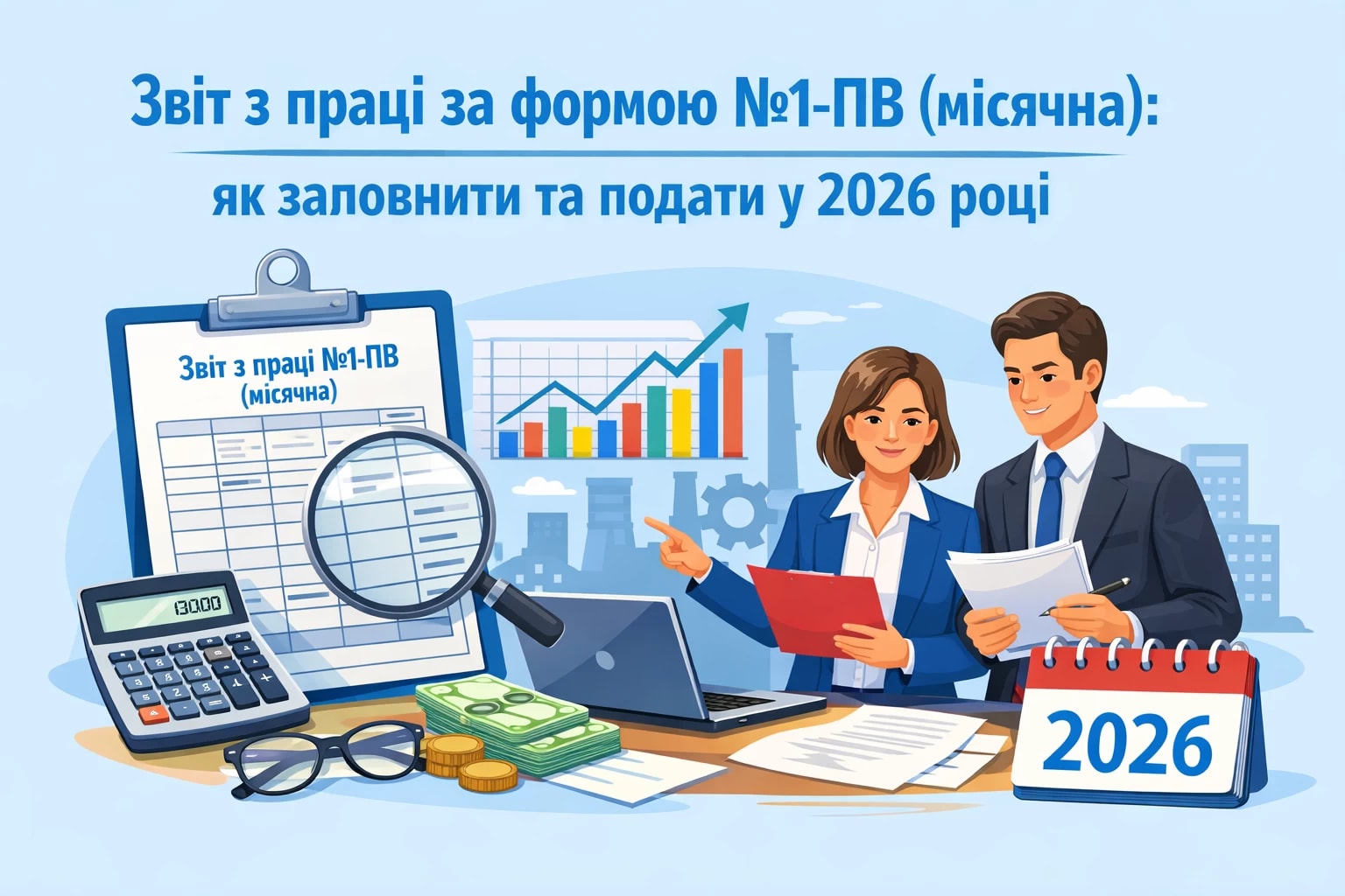 Звіт з праці за формою №1-ПВ (місячна): як заповнити та подати у 2026 році