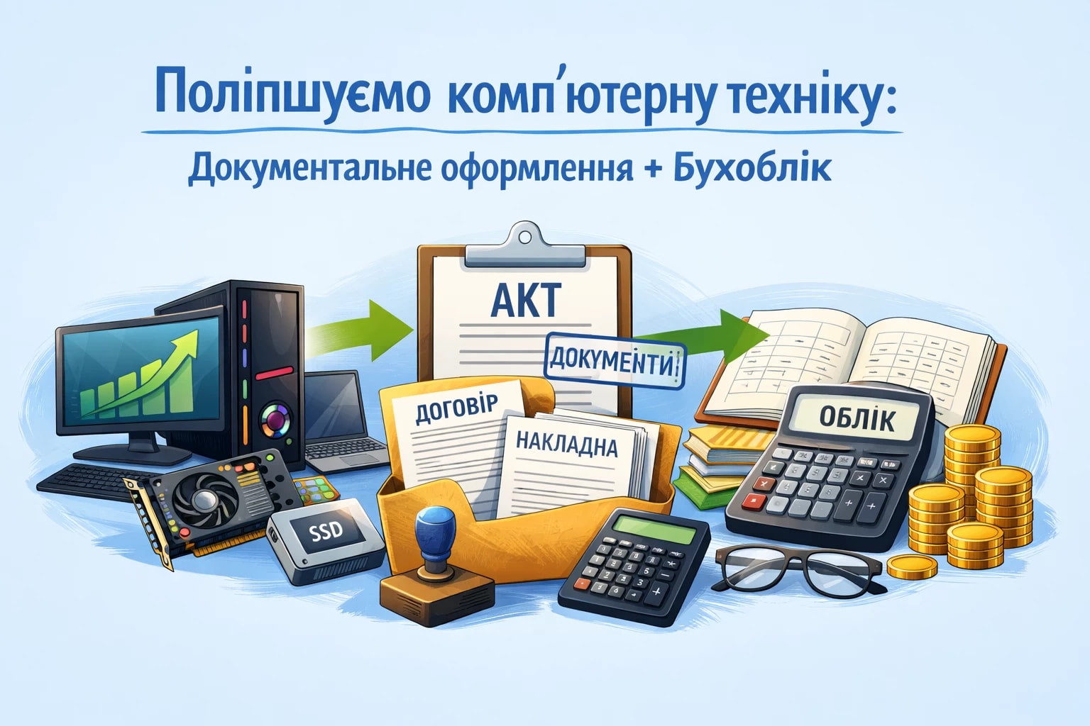 Поліпшуємо комп’ютерну техніку: документальне оформлення + бухоблік