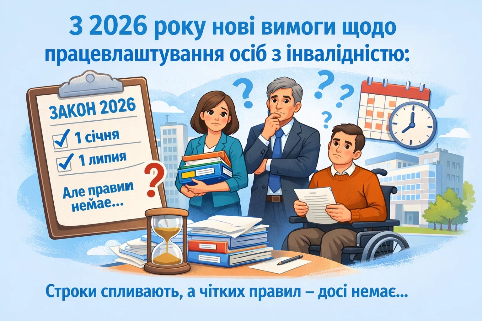 2026 рік приніс нові правила у виконання нормативу працевлаштування осіб з інвалідністю. Про це ми вам розповідали у наших відео. Але як часто буває: Закон працює, строки вже є… а от чітких правил — знову немає.