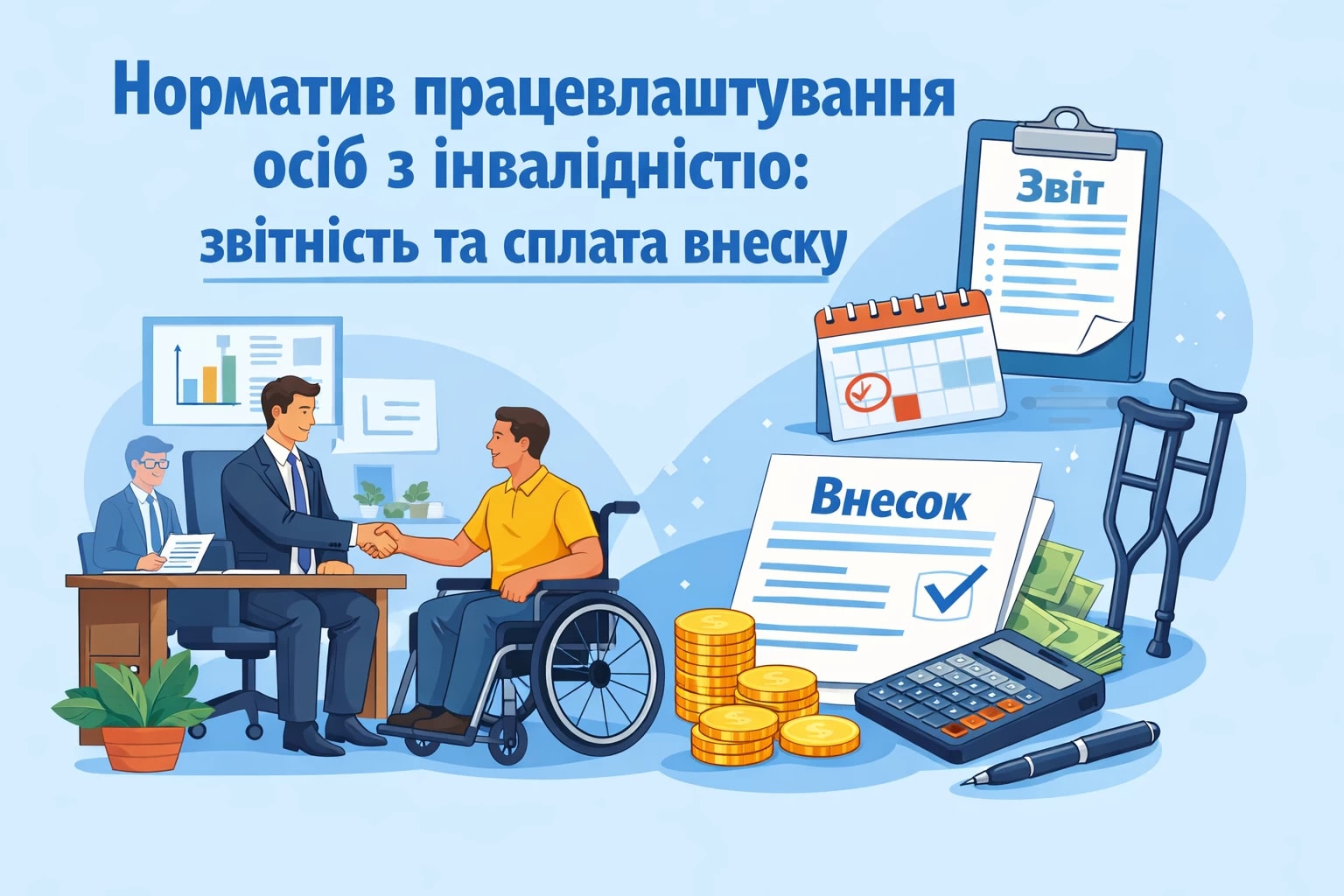Норматив працевлаштування осіб з інвалідністю: звітність та сплата внеску