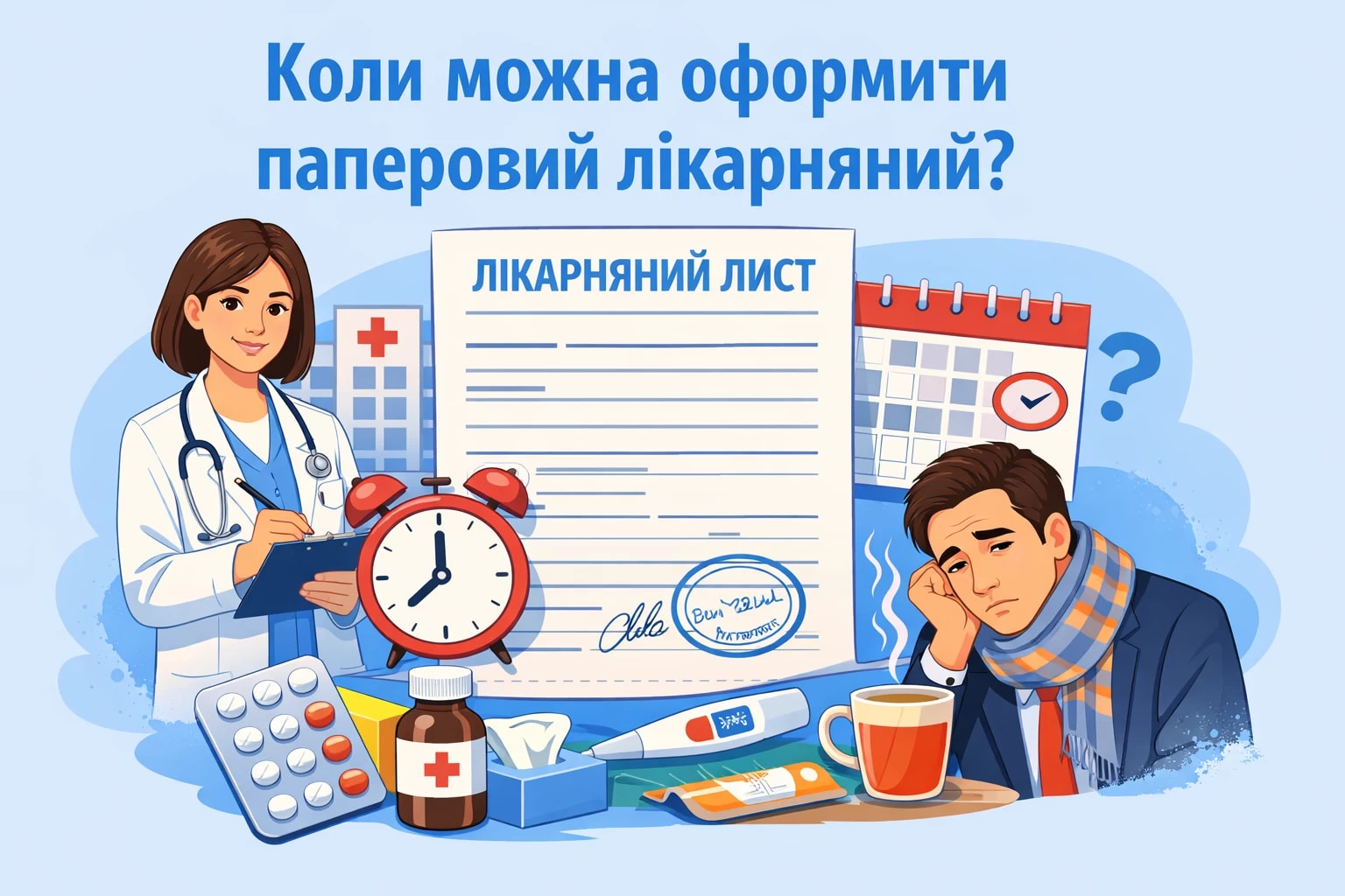 Коли можна оформити паперовий лікарняний?