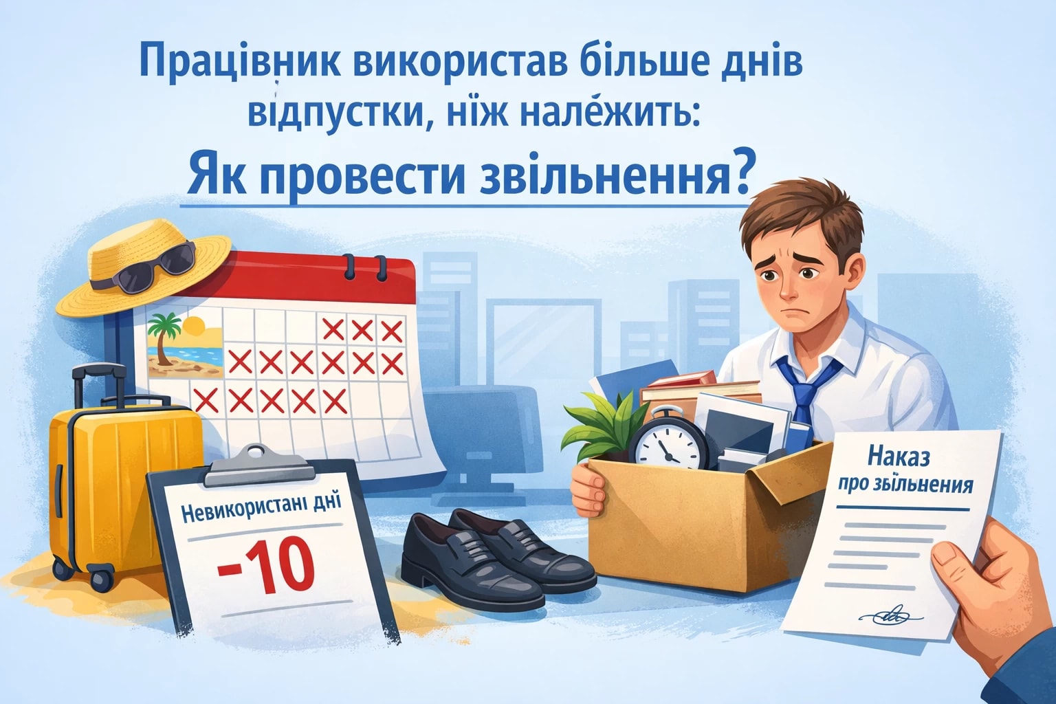 Працівник використав більше днів відпустки, ніж належить: як правильно провести звільнення