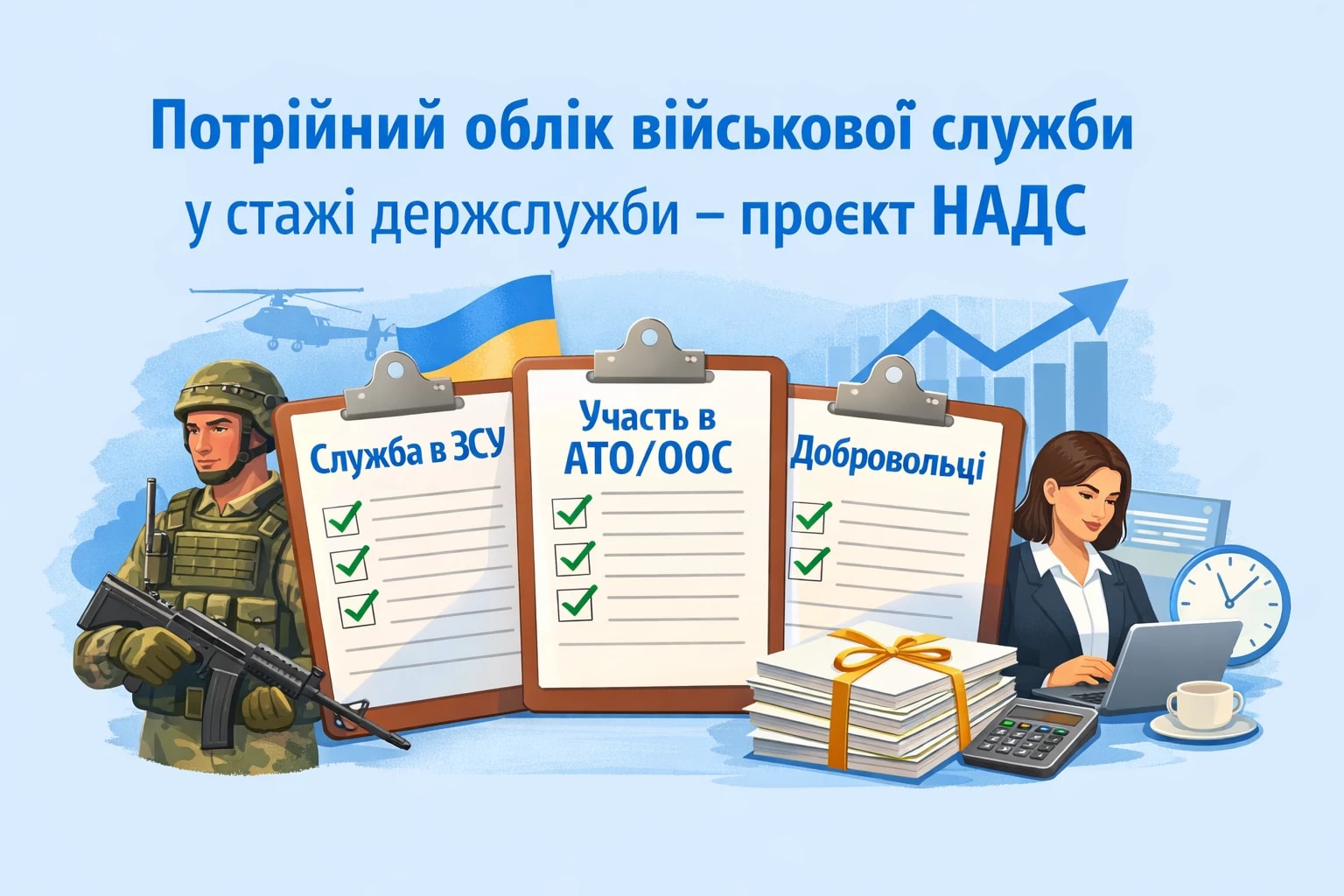НАДС пропонує потрійний облік військової служби у стажі держслужби: оприлюднено проєкт