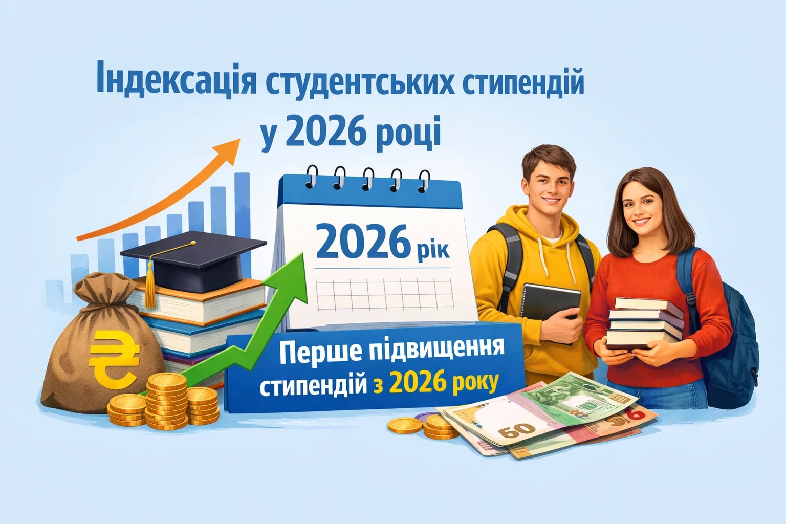 Стипендії студентів є об’єктом індексації. У сьогоднішній статті розповімо, коли у 2026 році вперше слід проводити індексацію академічних та соціальних стипендій.