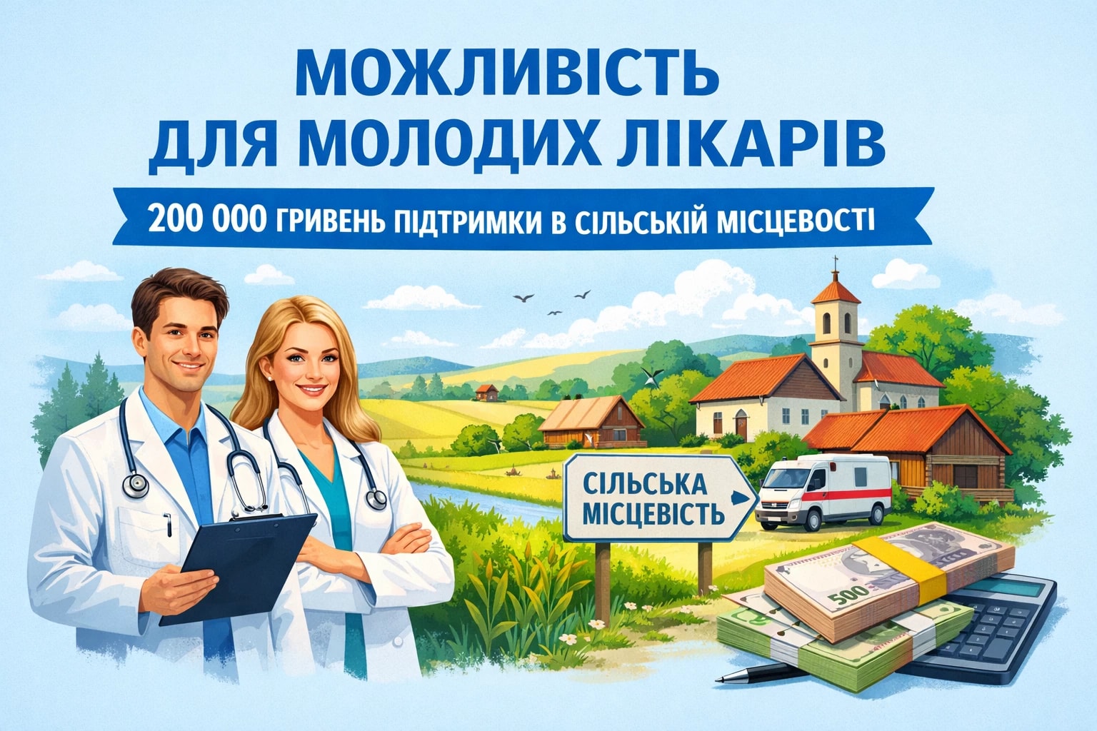 Уряд розширив перелік територій, де молоді лікарі можуть отримати 200 тисяч гривень допомоги