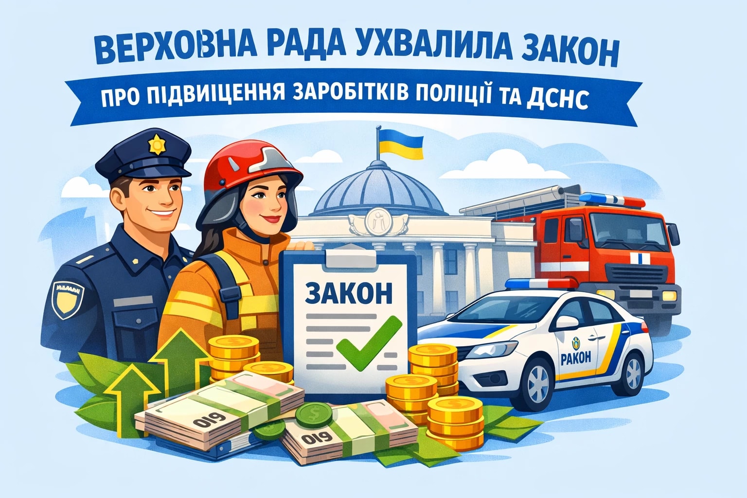 Верховна Рада ухвалила закон про осучаснення грошового забезпечення поліцейських і працівників ДСНС