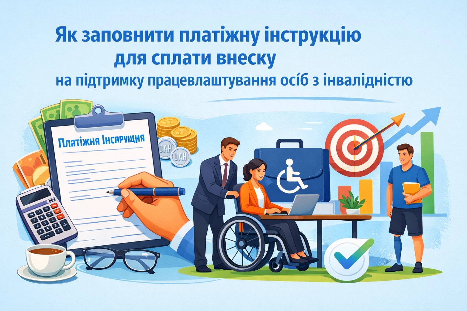 Як заповнити платіжну інструкцію для сплати внеску на підтримку працевлаштування осіб з інвалідністю