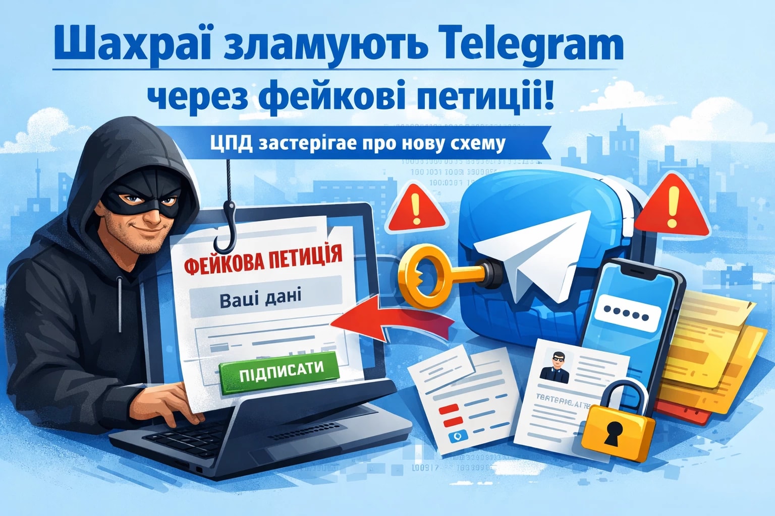 Шахраї зламують Telegram через фейкові петиції: у ЦПД попередили про нову схему